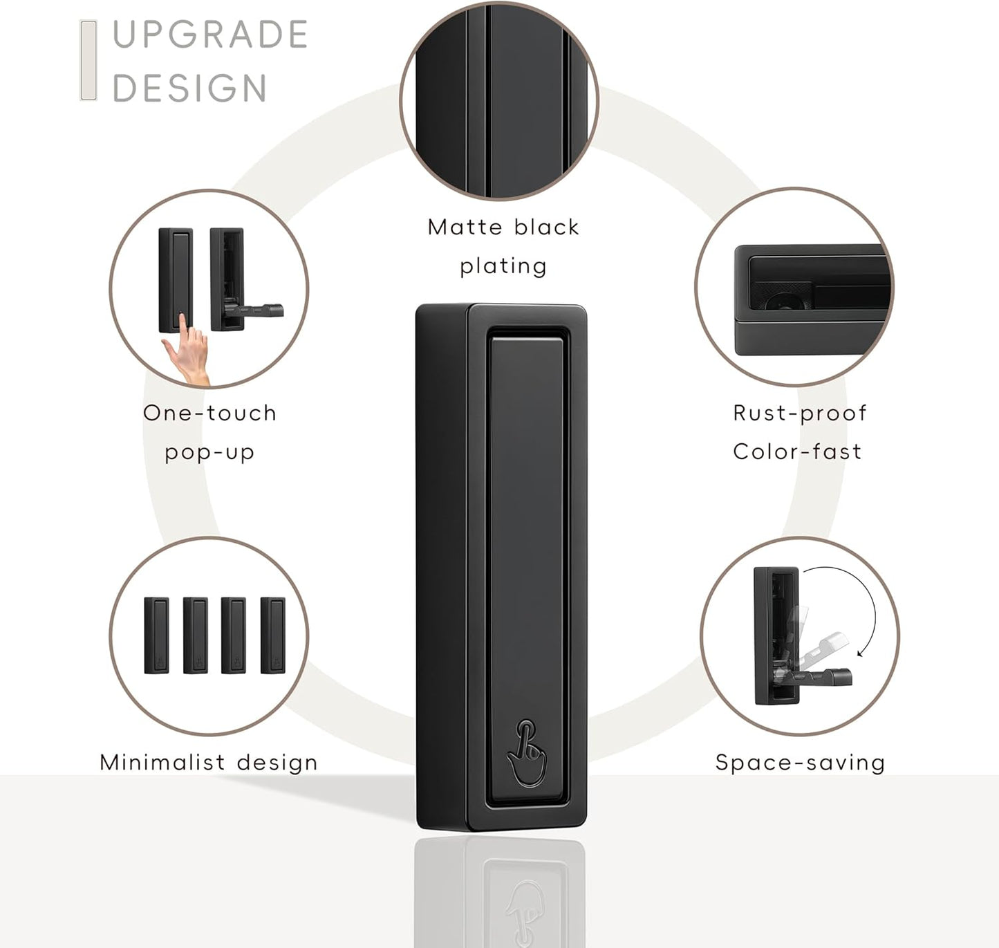 Folding Wall Hooks,4 Pack Rustproof Zinc Alloy Folding Coat Hooks,Heavy Duty Foldable Gold Wall Hooks for Hanging Clothes,Hat,Towel,Bathrobe,Key,Bag,Backpack (Black)