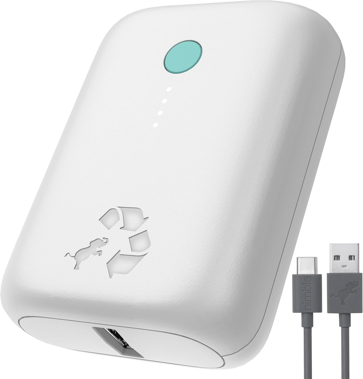 Nimble Champ Lite Portable Charger, 5200mAh Fast Charging Power Bank 15W USB C and A Port with Cable, Travel Essential Battery Pack for iPhone Galaxy Pixel MacBook iPad Kindle Airpod Laptop Tablet