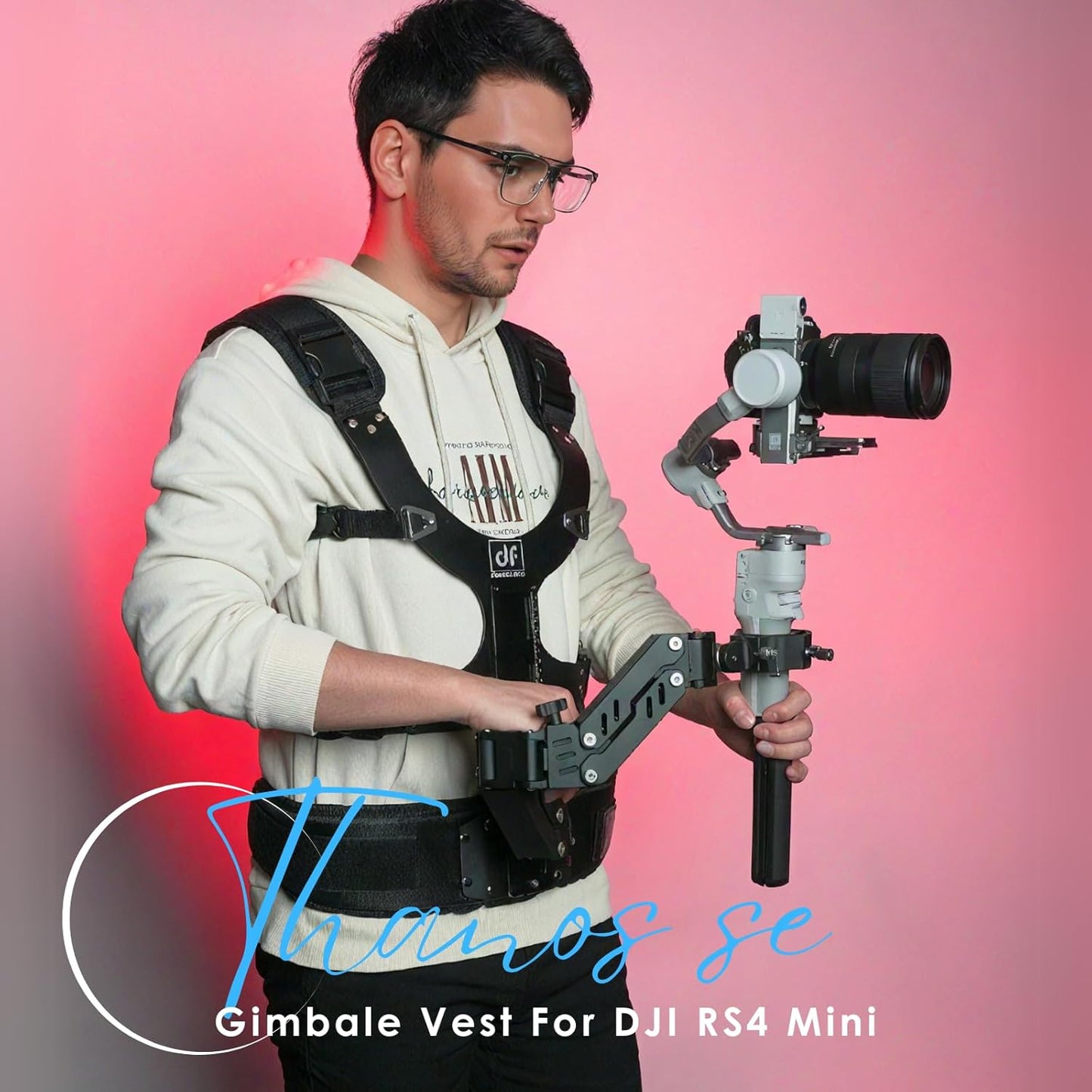 DF DIGITALFOTO THANOS-SE Support Vest Rig System,Filmmakers Kit Gimbal SteadyCam Axis Compatible with DJI RS4/RS 4 Pro/RS2/RS 3 PRO Mini,ZHIYUN Crane 3S for Videographer Smoothing footage 4.4-17.6 lbs