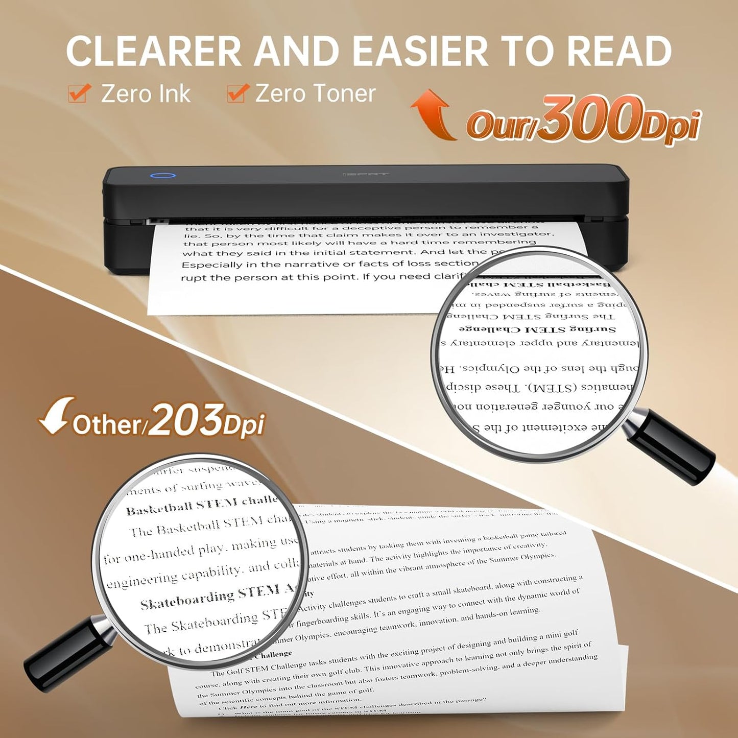 iDPRT MT610 Portable Thermal Printer, Mobile-Travel-Printers, Inkless-Wireless-Small-Printer for Home Use, Office, Vehicles, Bluetooth Printers Supports 8.5" x 11" US Letter & A4 & A5 Size