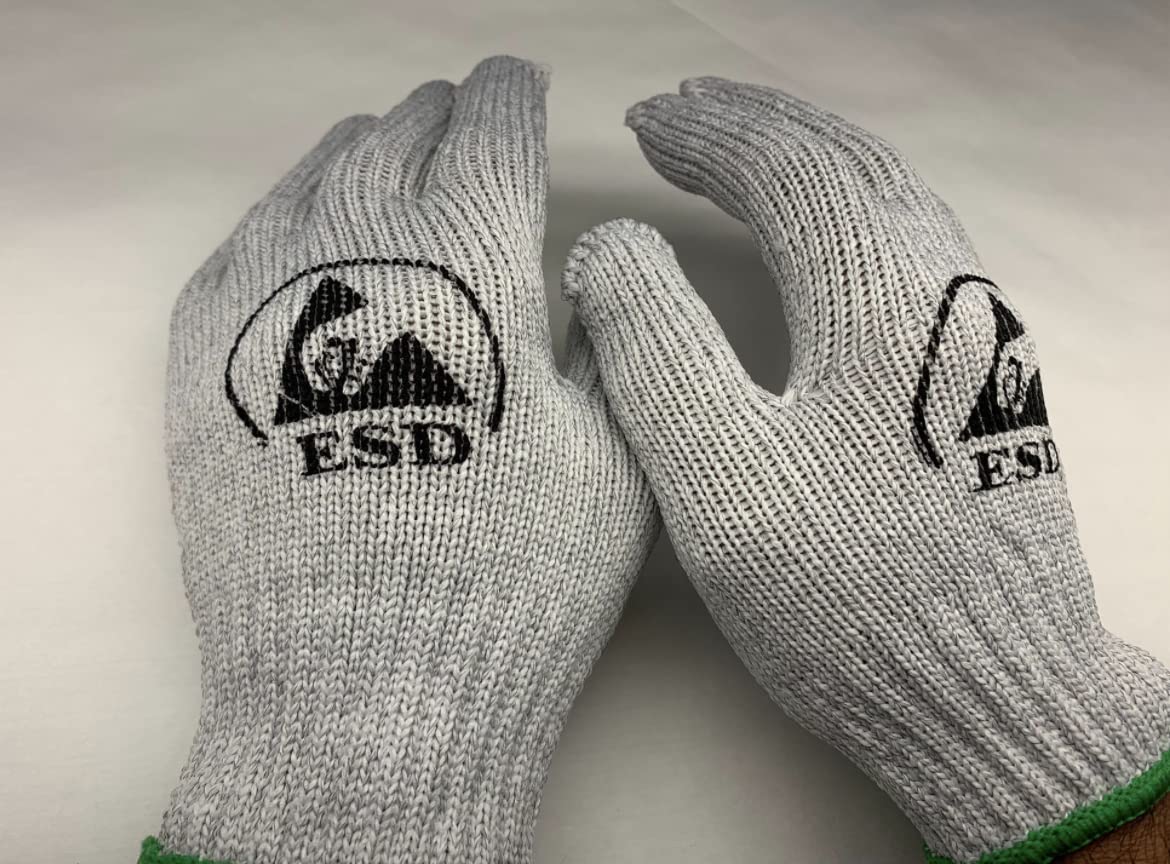 ESD Gloves - Heat Resistant - Anti-Static Gloves (10 Pairs, Medium)