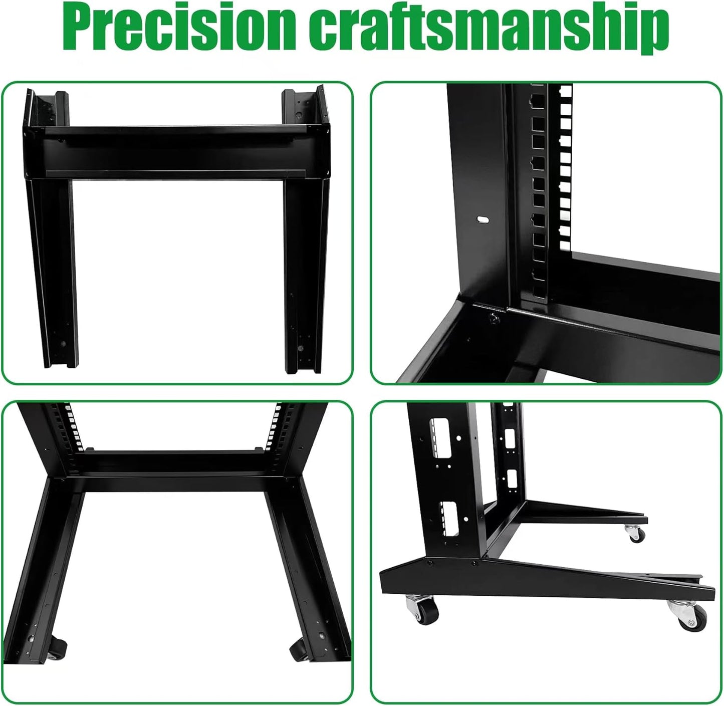 2 Post 42U Open Frame Server Rack 2-Post Server Rack Network Rack,with Movable casters，Comes with 2 Center Trays,for 19 Inch Equipment, Networking Data & IT Devices,1080lbs Weight Capacity(2P-DL-42)