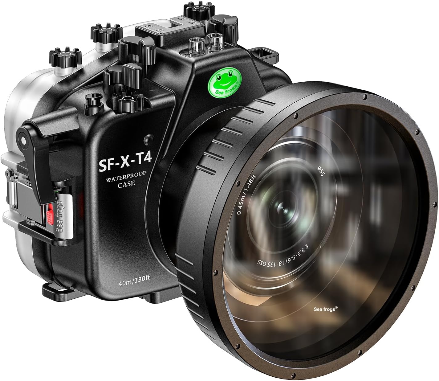 Sea frogs Waterproof Camera Housing Compatible with Fujifilm X-T4 16-50MM 18-55MM IPX8 40m/130ft Maximum Diving Depth Underwater Camera Case for Diving, Surfing, Rowing, Skiing