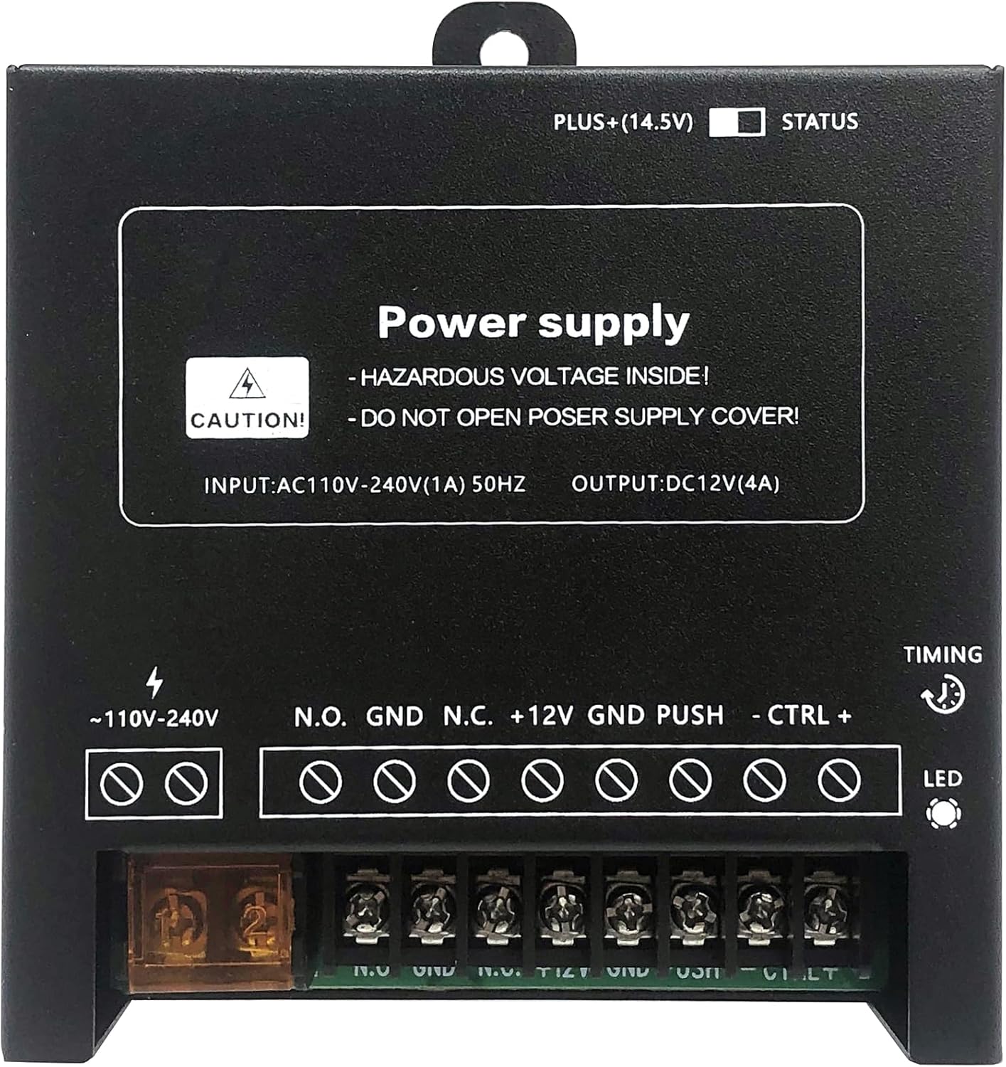 Waterproof Electric Magnetic Fingerprint Door Access Control Kit - 1200 lb Holding Force, RFID Keypad/Reader, 5 ID Cards, 110V Power Supply & Metal Exit Button - Secure Lock System (K5EM-1200LB KIt)