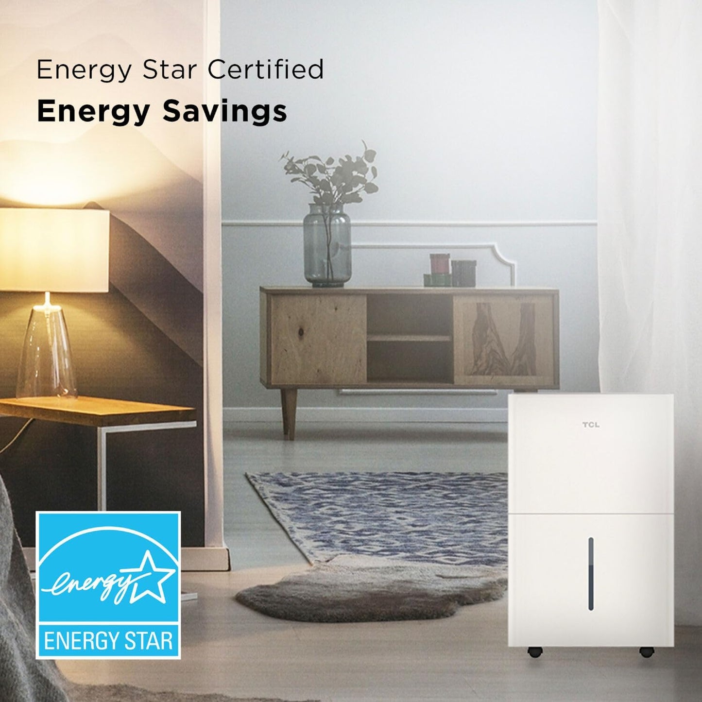 TCL 4500 Sq. Ft. 50-Pint Smart Dehumidifier, Energy Star 2024, Ideal for Whole House, Including Basements, Bedrooms, Bathrooms, Attics & Garages, Compatible with Alexa/Google Assistant