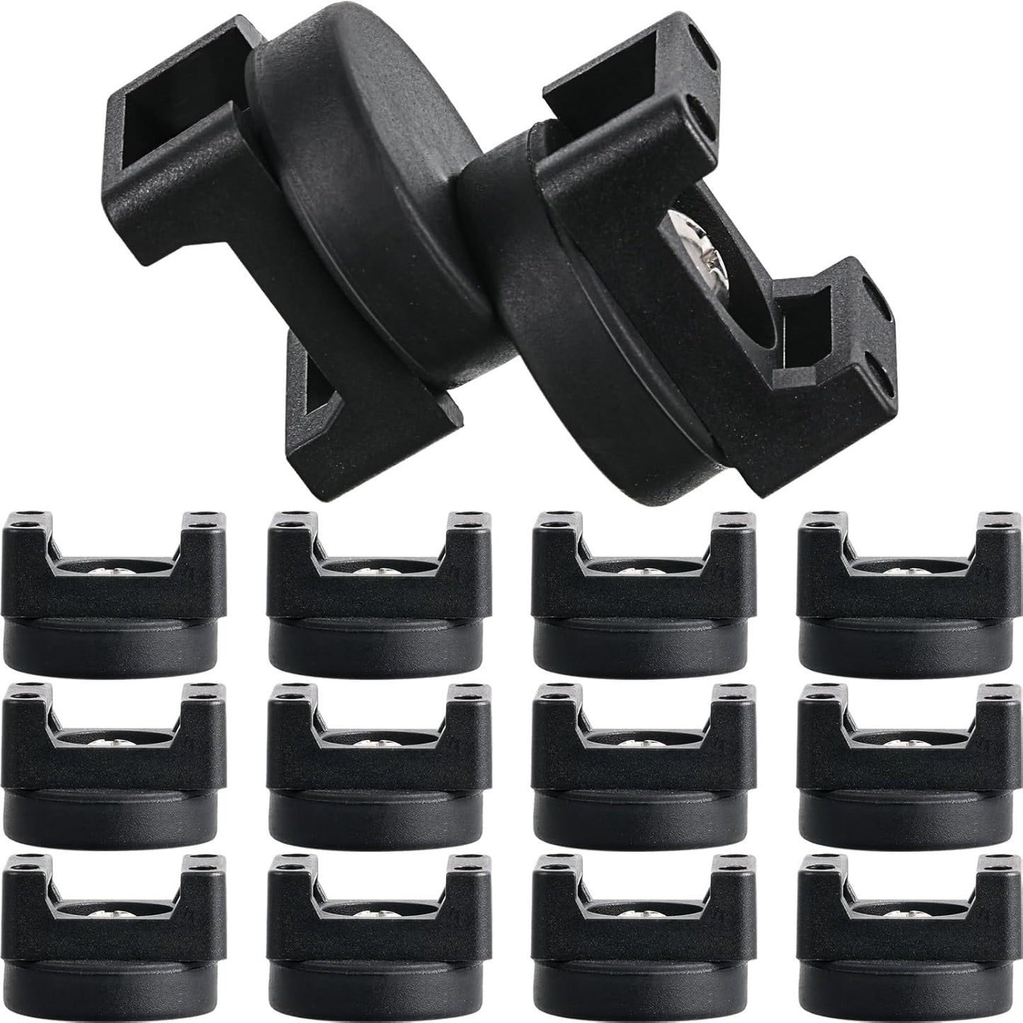 Yookeer 12 Pcs Magnetic Zip Tie Mount Base Black Magnetic Cable Clips Wire Holder Multipurpose Cable Ties Management Base Electrical Supplies for Wire (22 mm)