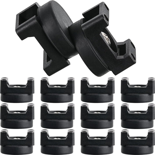 Yookeer 12 Pcs Magnetic Zip Tie Mount Base Black Magnetic Cable Clips Wire Holder Multipurpose Cable Ties Management Base Electrical Supplies for Wire (22 mm)