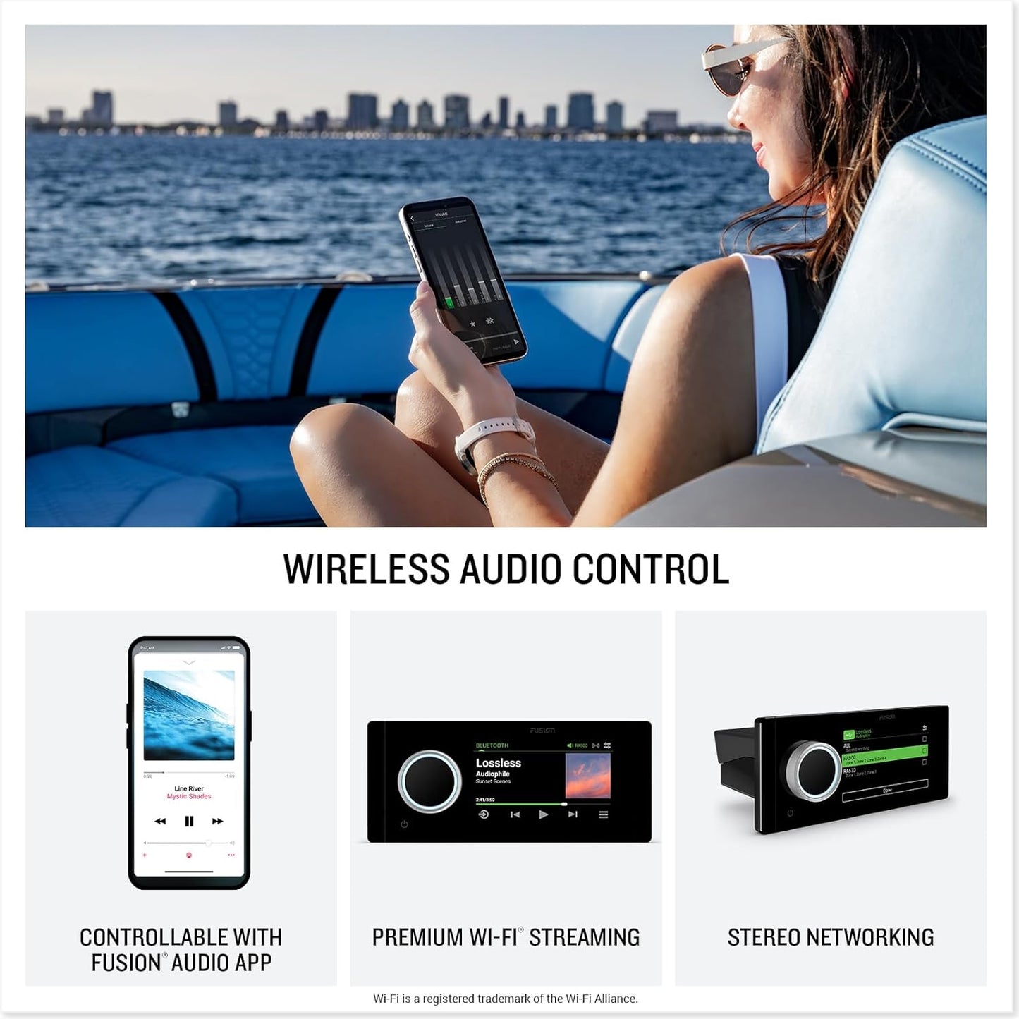 Garmin® Fusion Apollo™ MS-RA800 Marine Stereo, Premium Touchscreen Stereo with Built-in Wi-Fi® Connectivity