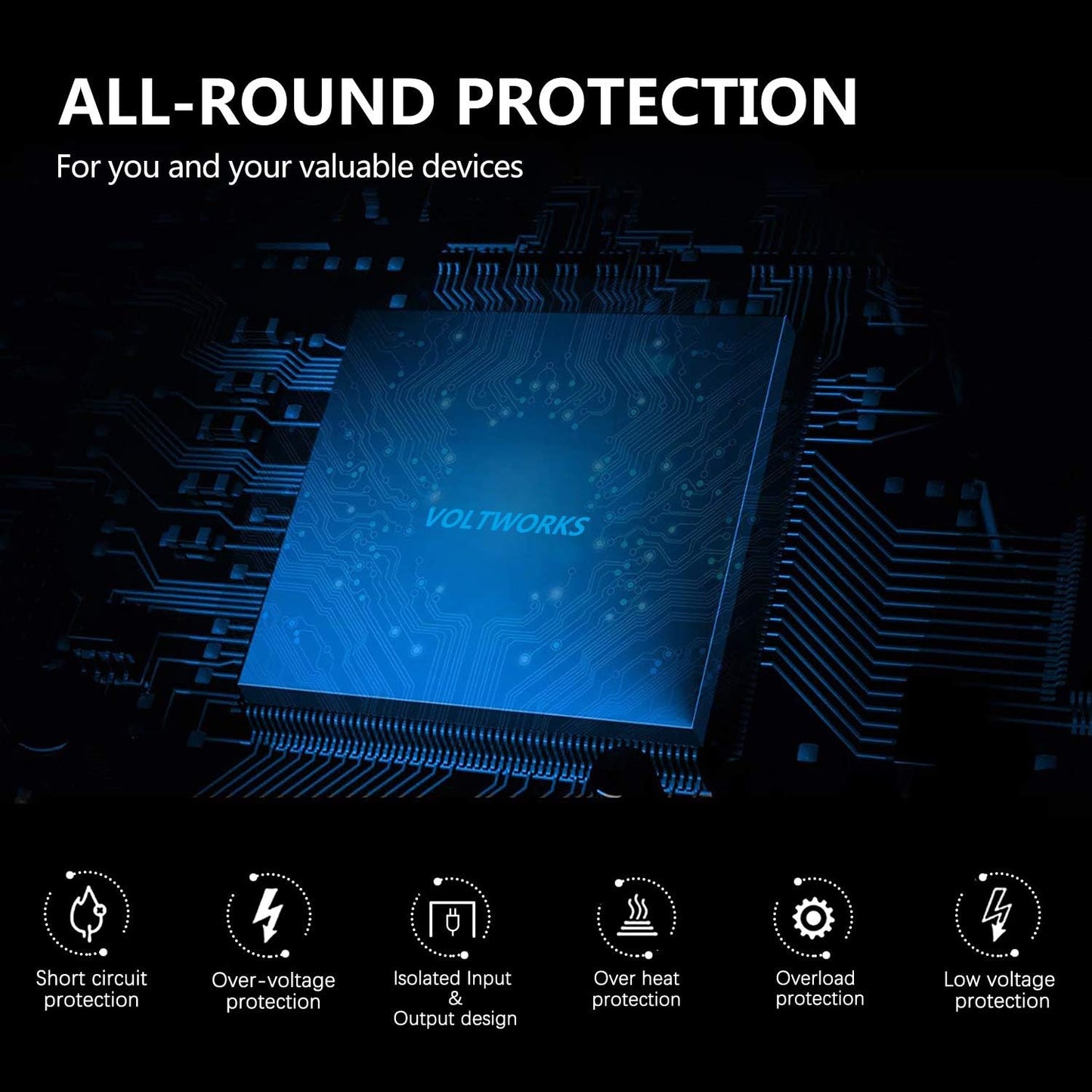 Power Inverter 1100 watt 12V DC to 110V 120V AC 1000w Inverter with LCD Display Remote Control 2AC Outlets Dual 2.4A USB Ports Compatible with Lithium Battery for Car RV Truck Boat by VOLTWORKS