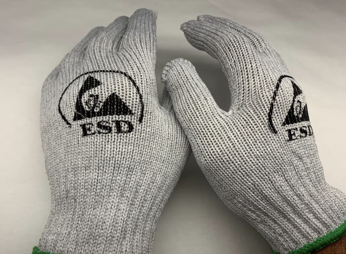 ESD Gloves - Heat Resistant - Anti-Static Gloves (10 Pairs, Large)