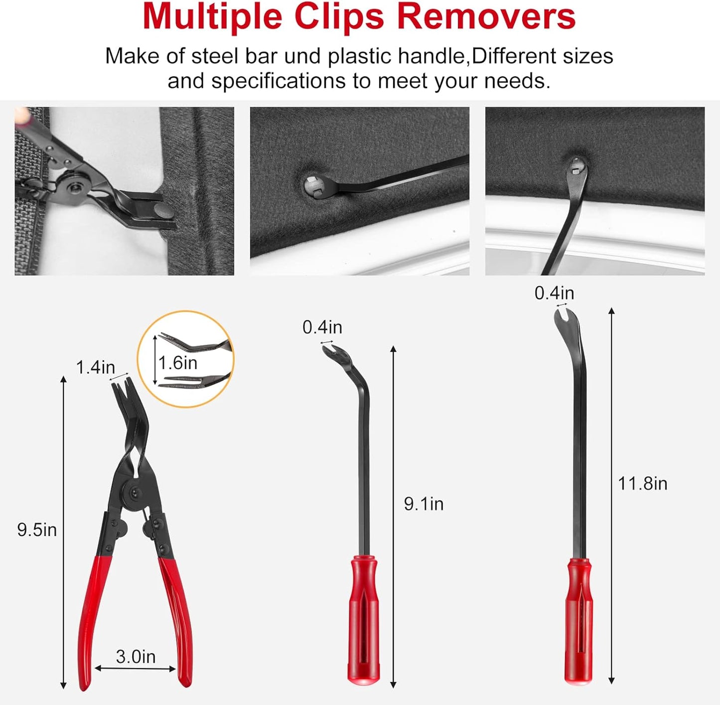 Trim Removal Tool Kit 330Pcs Car Removal Tool Kit Pry Tool Set Auto Clip Pliers Panel Door Radio Dash Window Bumper Adhesive Cable Clips Retainer Clip Set Terminal Removal Tool Set Fastener Remover