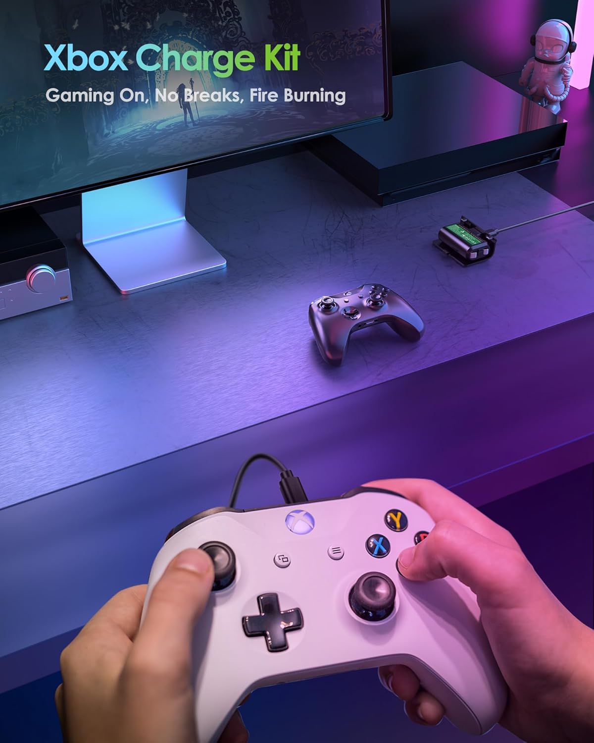 Rechargeable Xbox Controller Battery Pack, Play & Charge Kit for Xbox One/Xbox Series X|S - 40H Playtime, 2.5H Full Charge, with Cover & Charging Cable, Xbox Accessories for Xbox One S/One X/One Elite