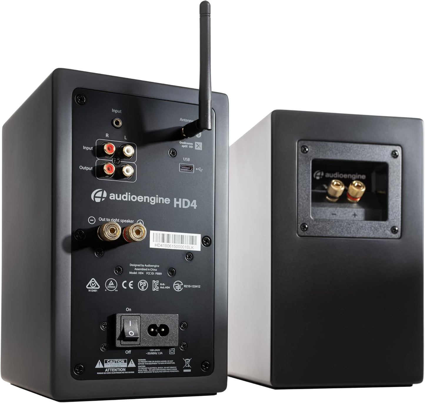 Audioengine HD4 24 Bit Bluetooth Bookshelf Speakers - TVs, Desktops, Stereos, Music, Movies and Gaming - Bluetooth aptX Adaptive 5.3