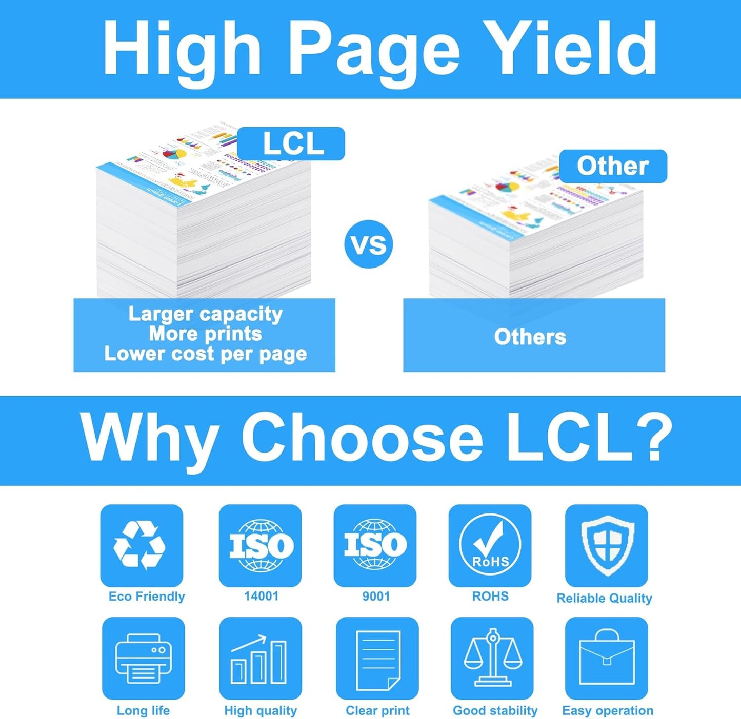 LCL 827A Toner Cartridge Replacement for HP 827A CF300A CF301A CF302A CF303A for MFP M880z M880z+ Printer (4-Pack KCMY)