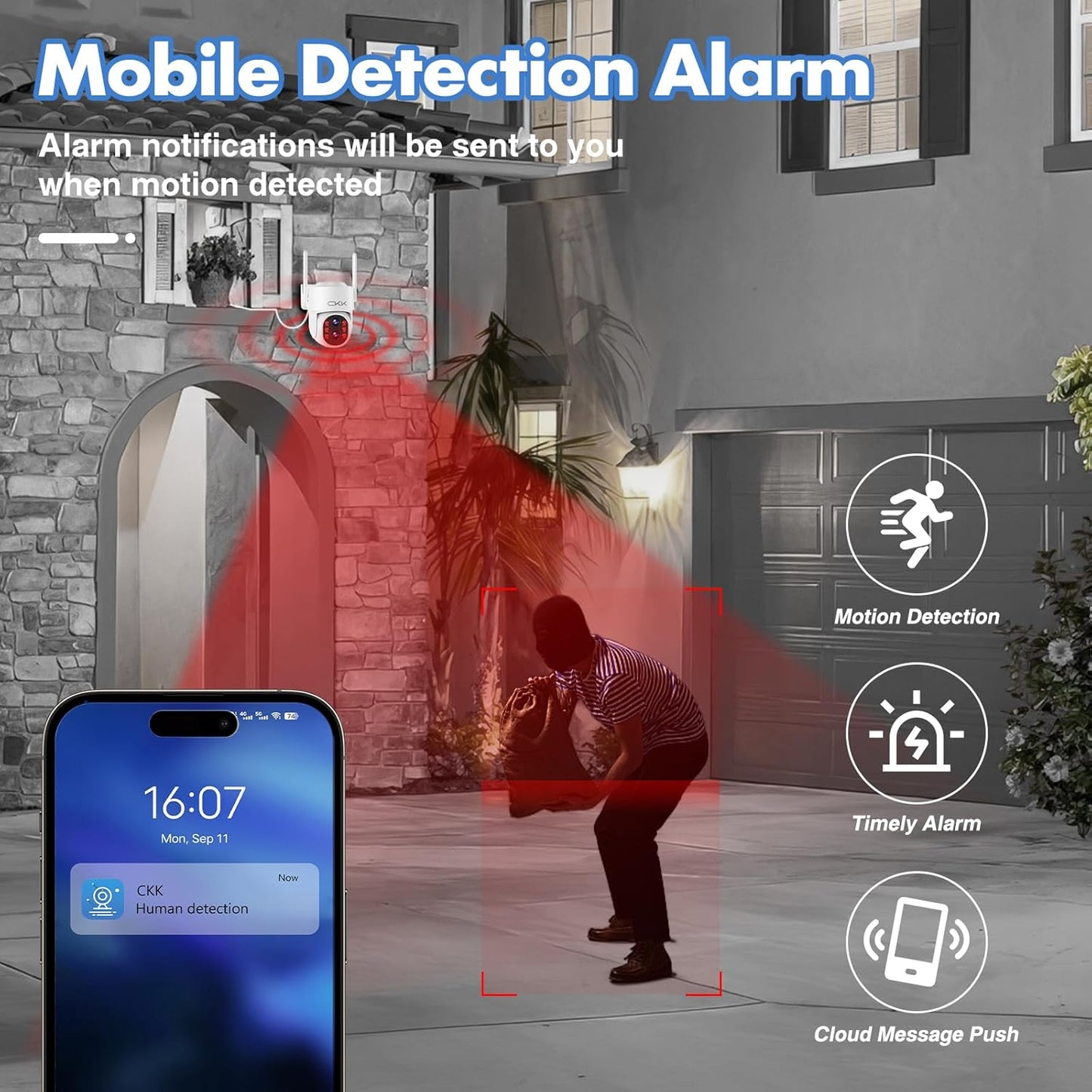 【Dual Wi-Fi,2MP+2MP Dual Lens】 2K Security Camera System with Dual Lens Outdoor, with 10" LCD Monitor, 4 Pcs Dual Band WiFi PTZ Cameras, Two-Way Audio, AI Motion Detection, Color Night Vision,1TB HDD