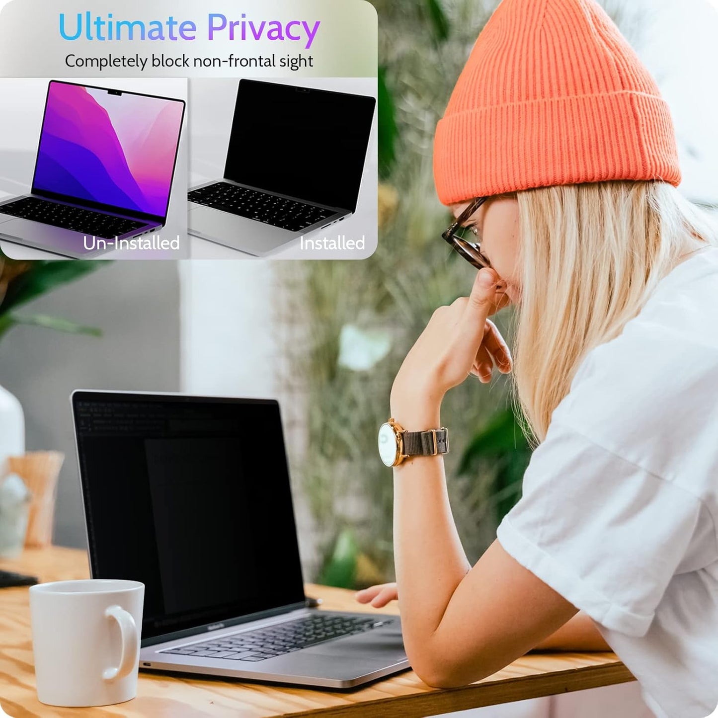 Magnetic Privacy Screen for MacBook Pro 16 Inch (2021-2025, M1, M2, M3, M4), 16inch Removable Matte Anti Blue Light Glare Private Filter Protector for Mac Pro 16.2" Laptop
