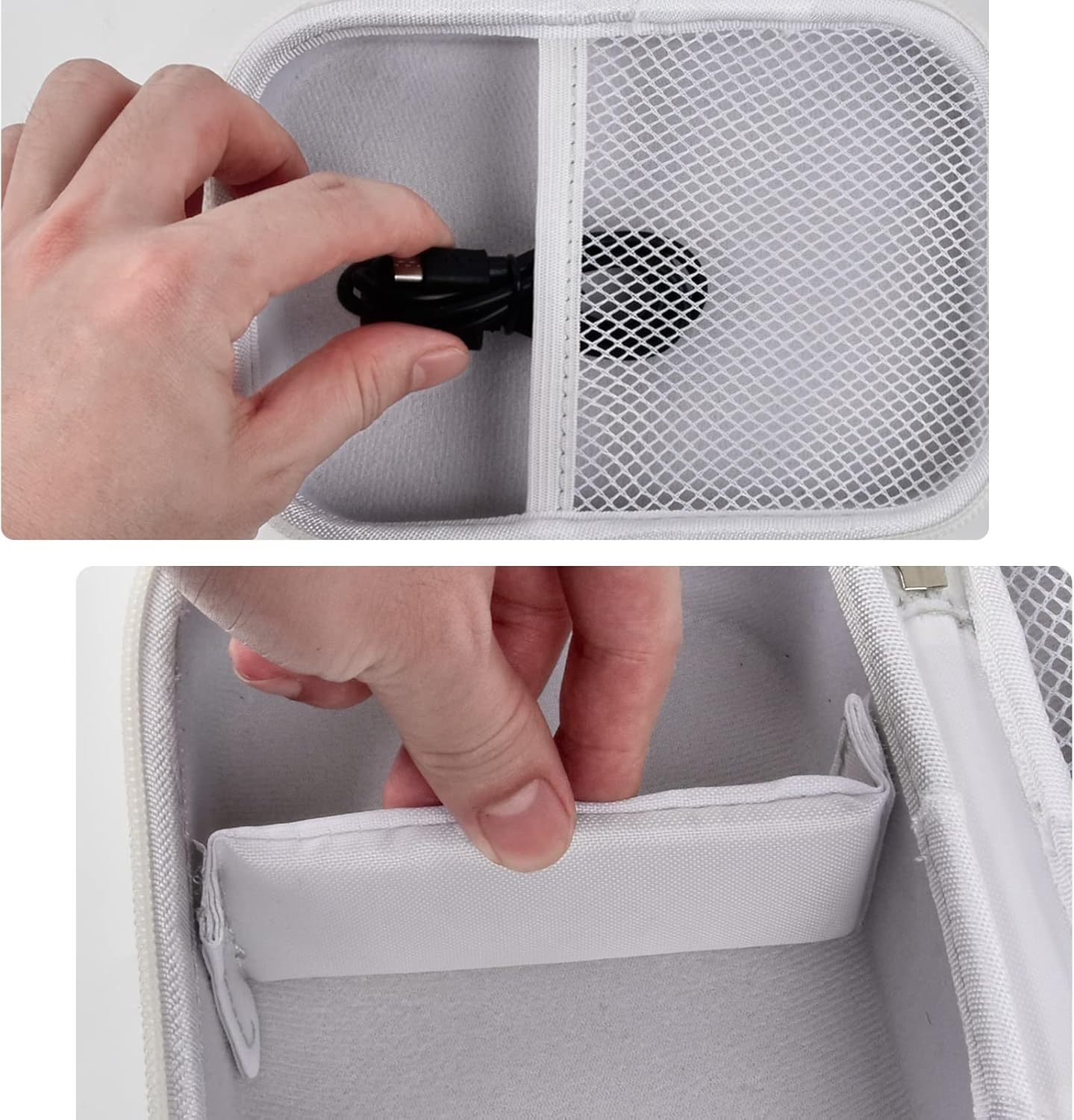 Case Compatible with Phomemo M110 Label Maker - Portable Mini Bluetooth Thermal Label Maker Carrying Storage Bag for Printer Labels, USB Cable and Accessories (Box Only) - White