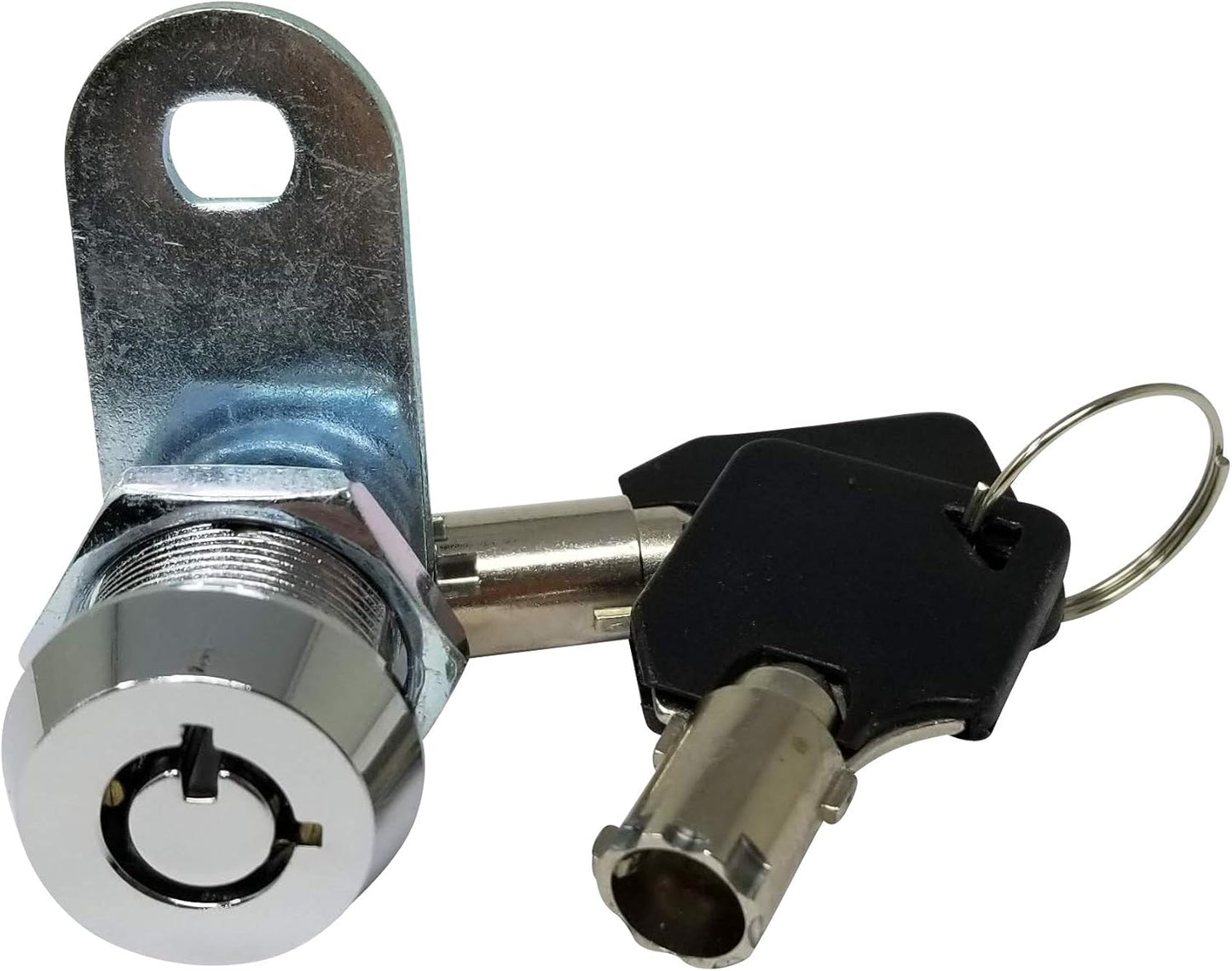 Admiral Locks Tubular Cam Lock, Keyed Alike Removable Key RV Compartment Storage Lock Cabinet Locks (Chrome Pack of 2, 5/8" 90°)