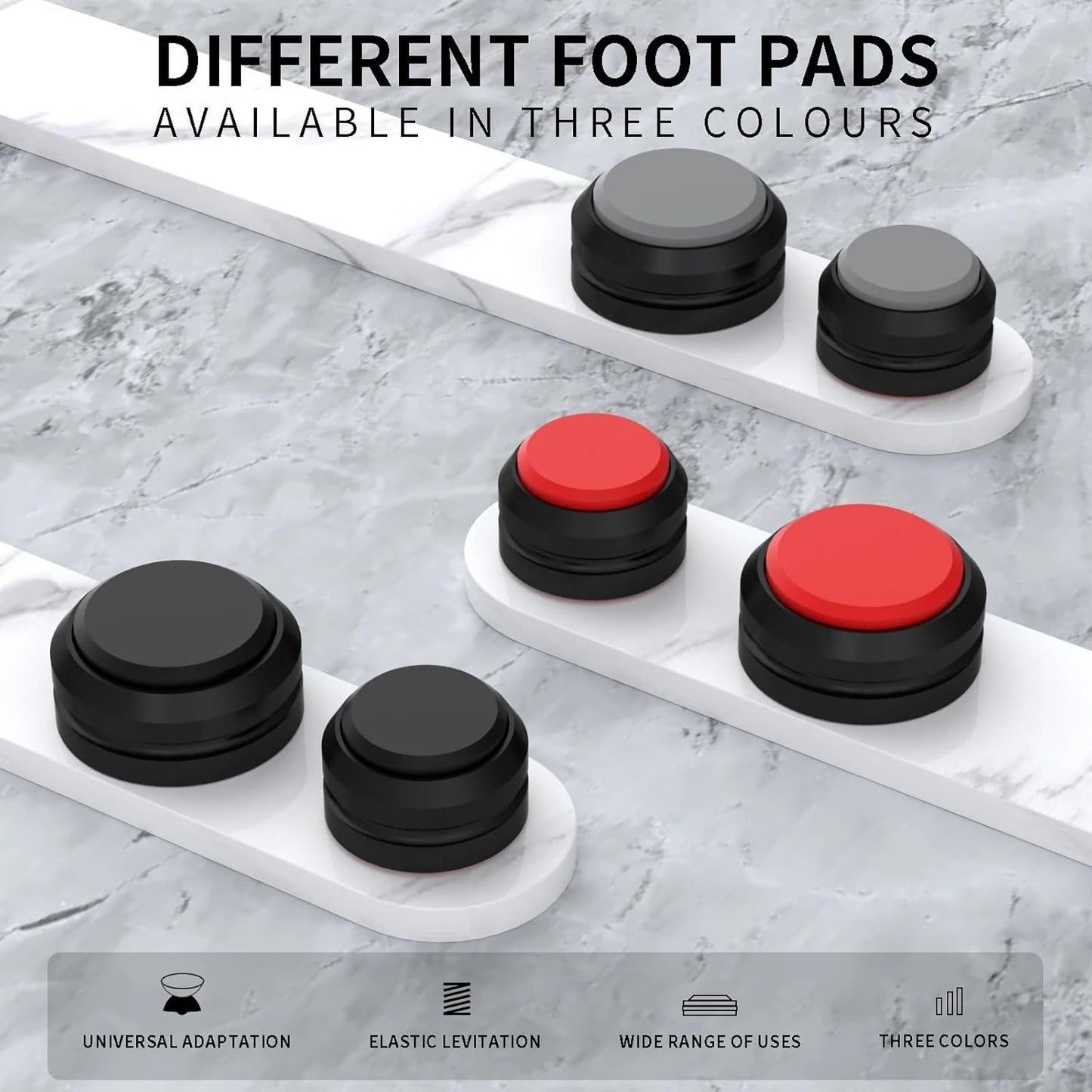 Preffair Audio Speaker Aluminum/Silicone Isolation Feet Turntable Damper Vibration Stopper Stand Absorption Shock Pad for Amplifier Preamp DAC Devices 4Pcs (Red, 1.73"x1.18")