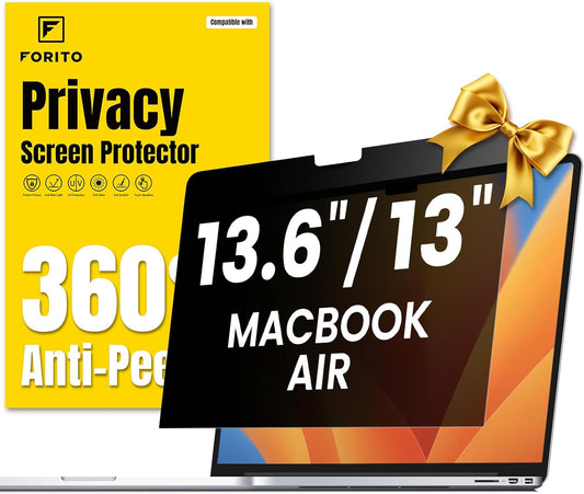 F FORITO 360° Privacy Screen Protector Compatible with MacBook Air 13.6 inch (2022-2025, M2, M3, M4), Anti Peeping and Anti Glare Laptop Privacy Screen Shield