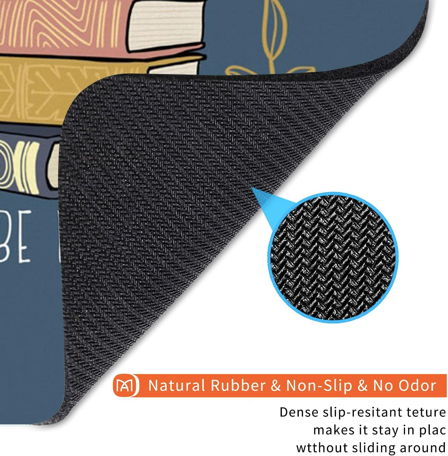 Square Mouse Pad Books, Personalized Premium-Textured Custom Mouse Mat Design, Washable Mousepad Cloth, Non-Slip Rubber Base Computer Mouse Pads for Wireless Mouse