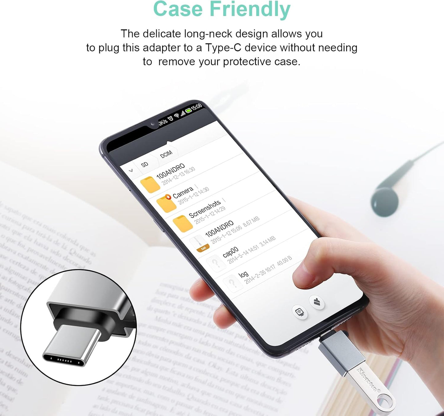 USB C to USB Adapter 6 Pack,Type C to USB Adapter,USBC Male to USBA Female OTG Converter,USBC Adapters for iPhone 16 15,MacBook Pro/Air,iPad Pro,Charger(Grey)