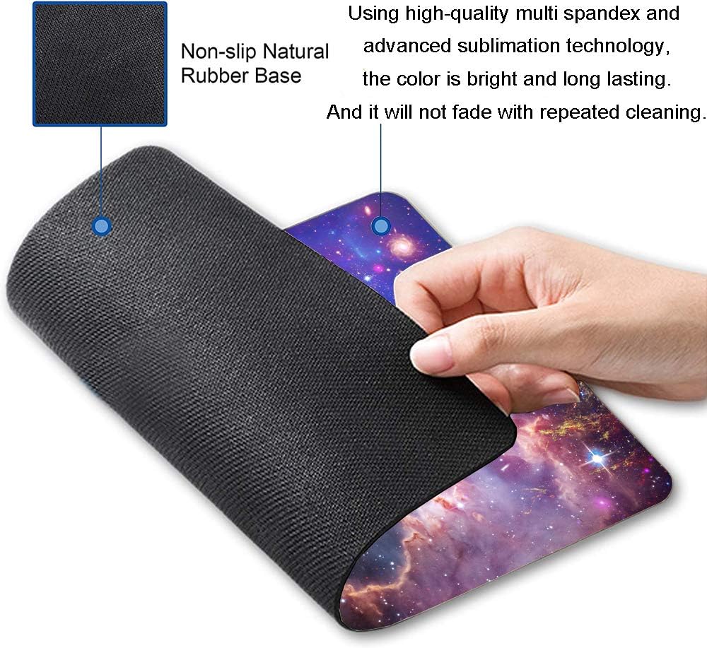 Bright Star Galaxy Mouse Pad - Space Gaming Mat, Non-Slip Waterproof Square, 9.5x7.9x0.12 Inch