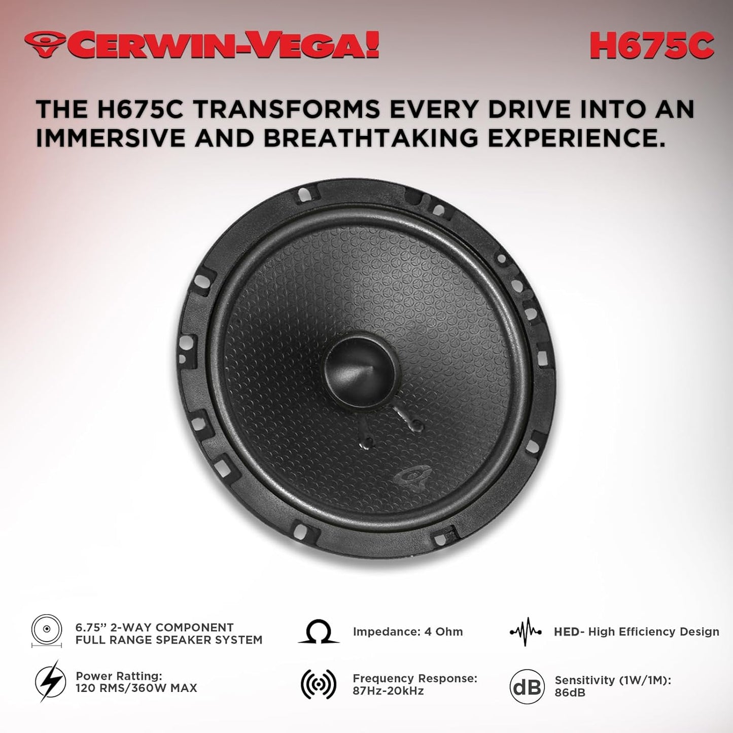 CERWIN-VEGA! HED 2025 Edition – 6.75” 2-Way Coaxial Full Range Speaker System - H675C
