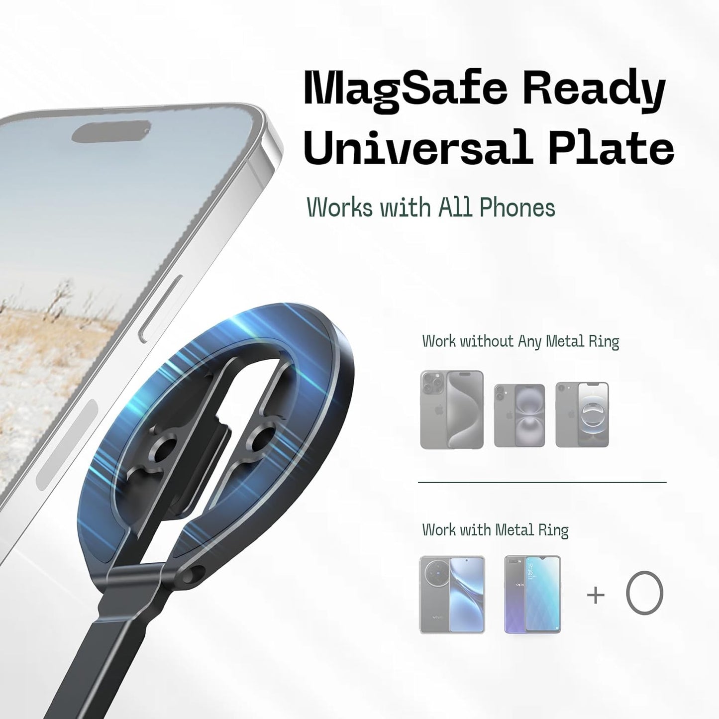 FANAUE MS-06 Magnetic Cold Shoe Mount | 360° Rotatable & Foldable | Aluminum Alloy Strong Magnetic Attachment | for Cameras, Phones, Microphones, and Photography Accessories