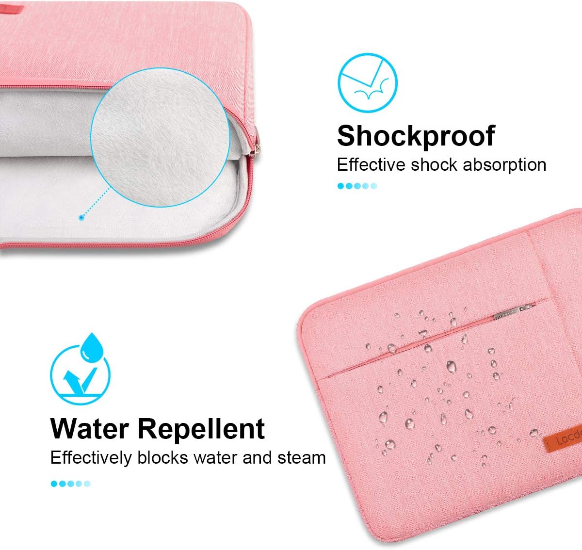 Lacdo Laptop Sleeve Case for 14 inch New MacBook Pro M4/M3/M2/M1 Chips Pro Max A3112 A3401 A3185 A2918 A2992 A2779 2024-2021, 13.8" 13.5" Microsoft Surface Laptop 7th 6 5 4 3 Computer Bag, Peach