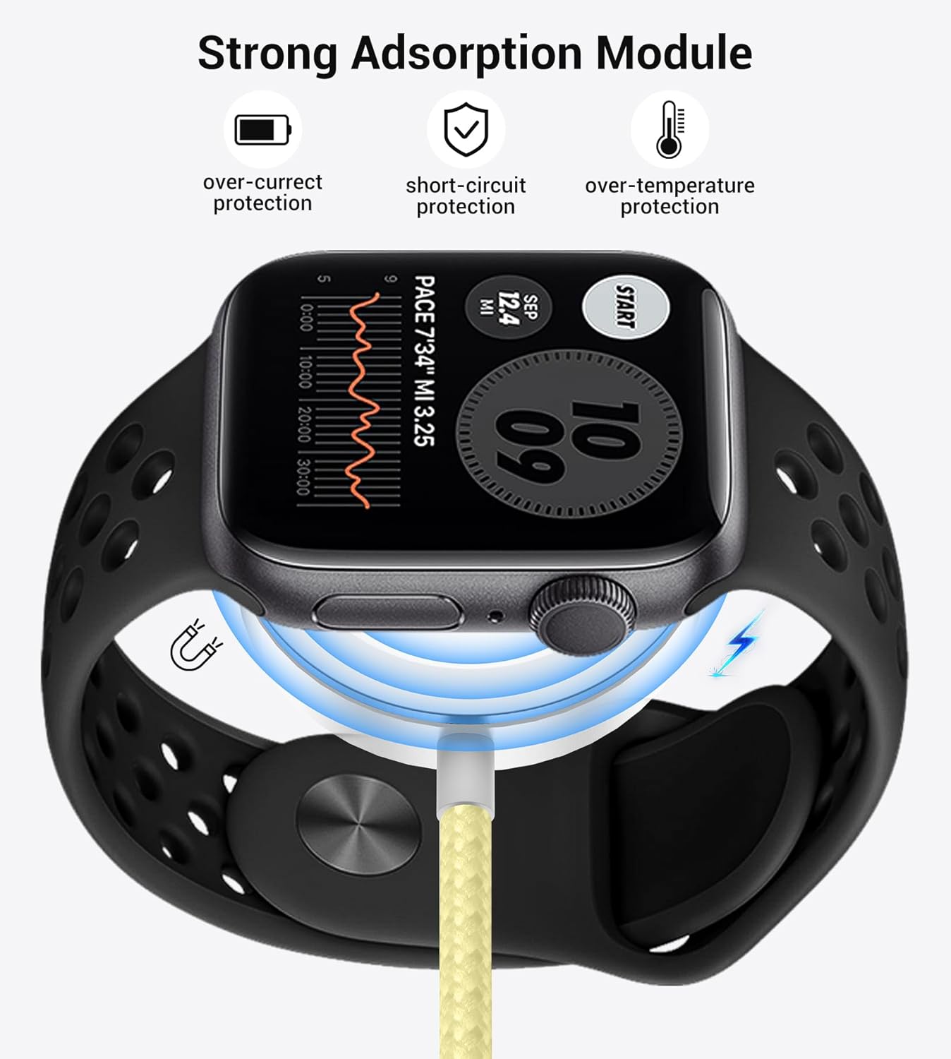 Temdan for Travel Vacation Essentials,3 in 2 USB C Cable for Apple Watch Charger/iPhone 16 Charger/Lightning,Multi Charging Cable Cord,Camping Essentials,Designed for iWatch &iPhone 16-12-4FT Yellow