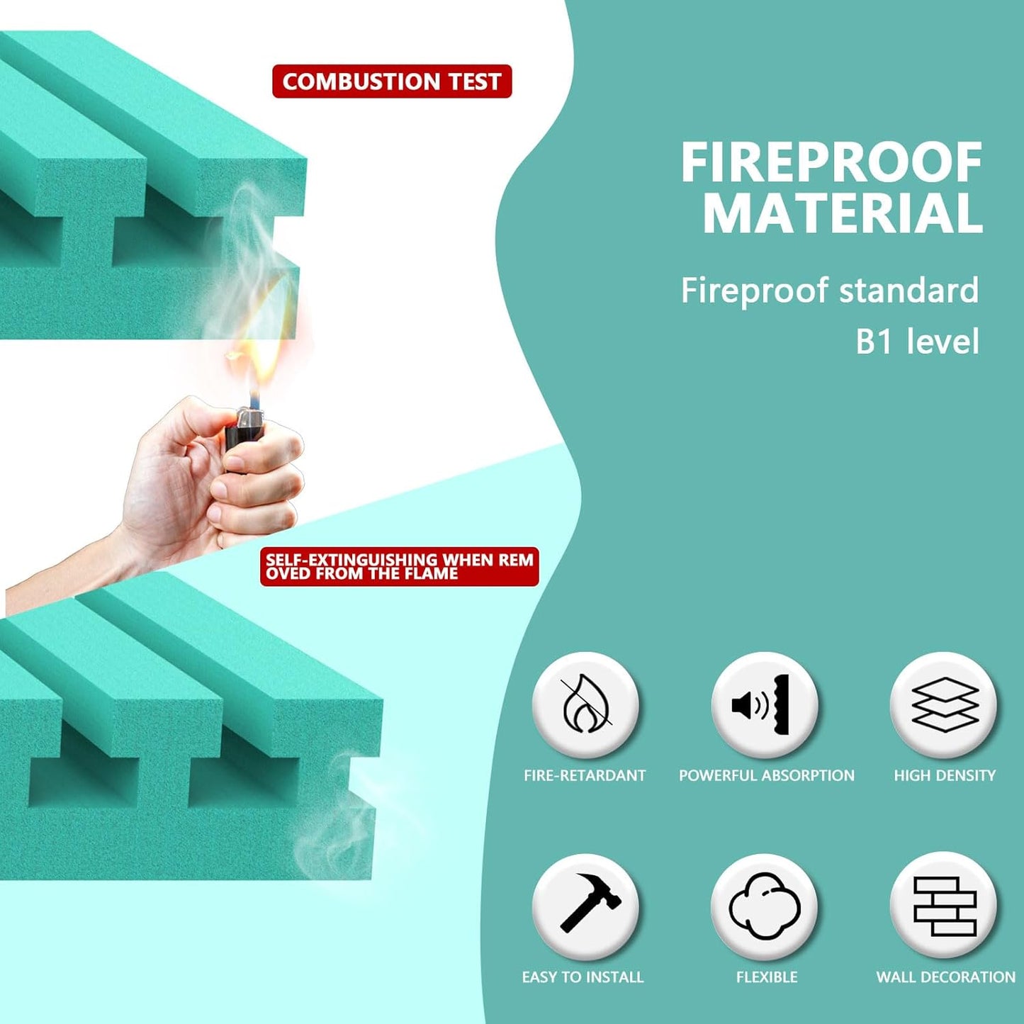 Sound proof foam panels for walls, let your life be free from noise disturbances, and fully enjoy the quiet and pleasant moments (GZ-L 12" X 12" X 1", 48PACK)