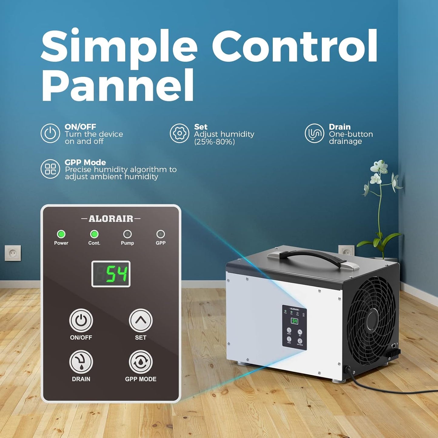 ALORAIR Crawl Space/Basement Dehumidifier 70 Pint with Pump, Automatic Defrost, Up to 1000 Sq Ft Commercial Dehumidifier, Memory Start, cETL Listed