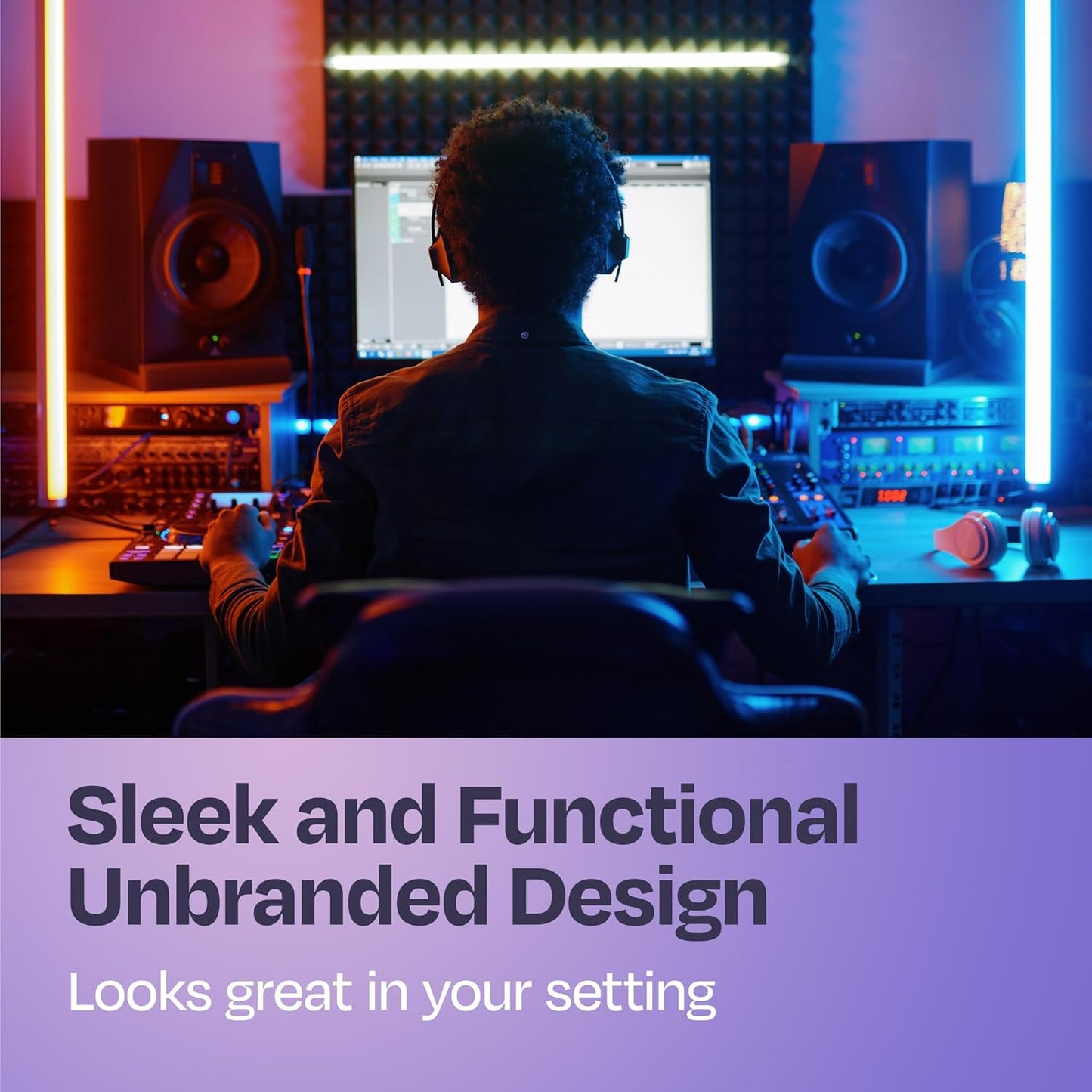 Studio Monitor Isolation Pads Premium Acoustic Foam for 3-4.5 Inch Speakers with Vibredux HD Foam for Superior Isolation, Black