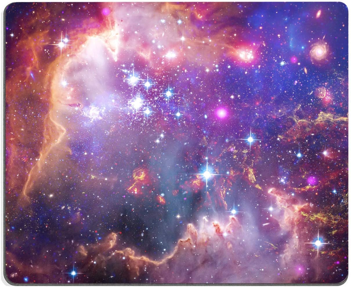 Bright Star Galaxy Mouse Pad - Space Gaming Mat, Non-Slip Waterproof Square, 9.5x7.9x0.12 Inch