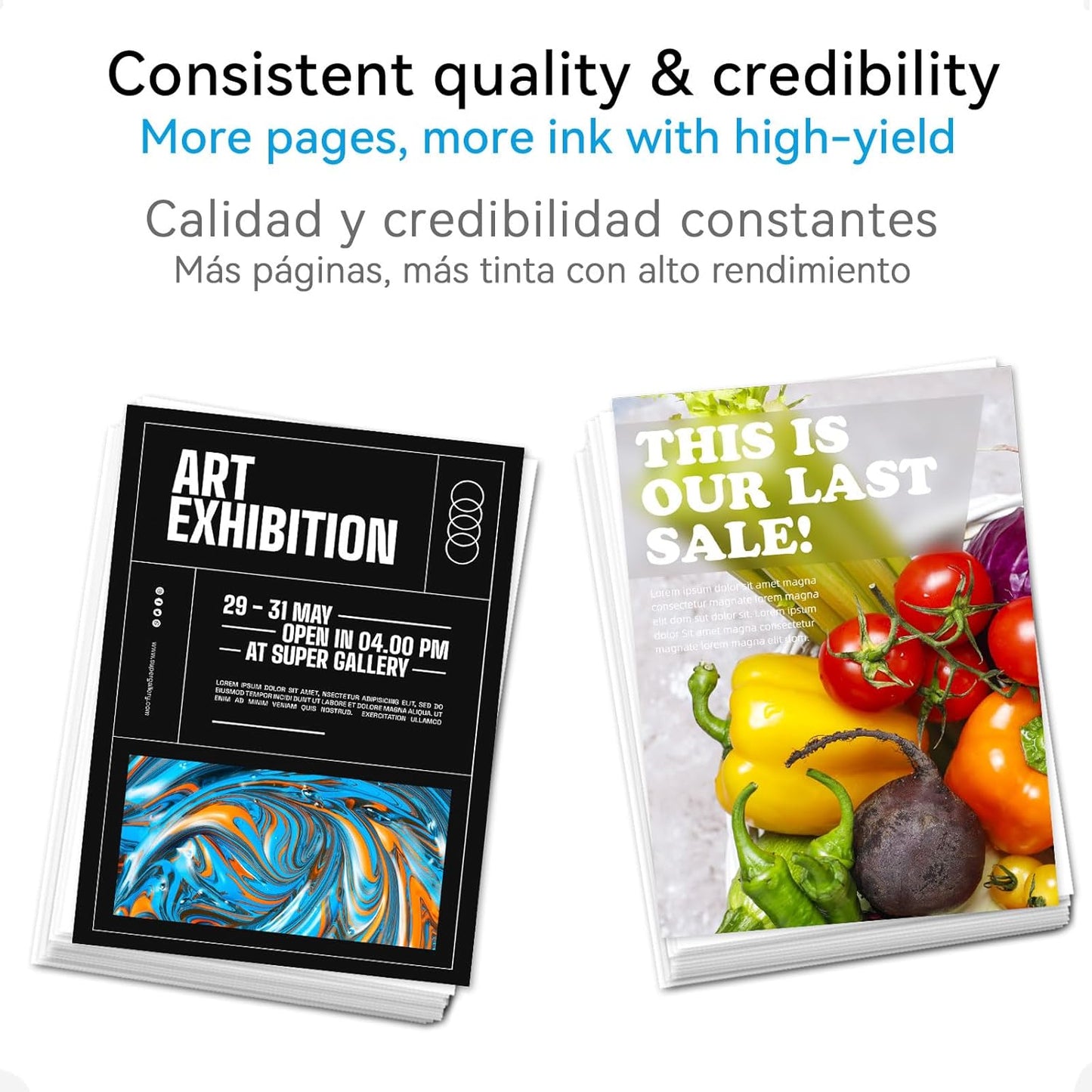 62XL Ink Cartridge Combo Pack Compatible for HP Ink 62 Black Color Compatible for Envy 7640 7645 5660 5665 5642 5540 OfficeJet 8045 8040 5746 5745 250 200 Printer