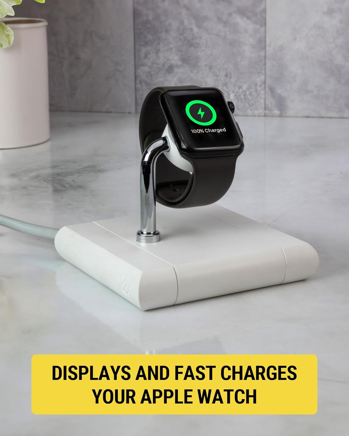 Scosche BL2AWWT-AP BaseLynx™ 2.0 Watch, Magnetic Charger Stand for Apple Watch, Modular Fast Charging Dock Station Compatible with Apple Watch Series 3/4/5/6/7/8/9/Ultra/Ultra2/SE, White