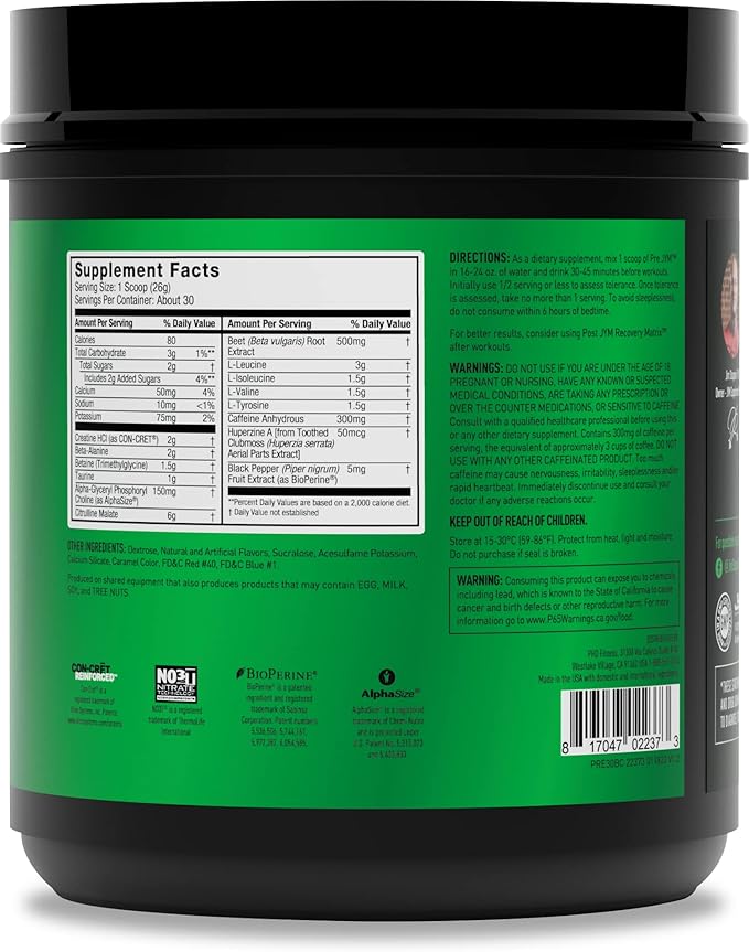 PRE JYM 30 Servings - Black Cherry