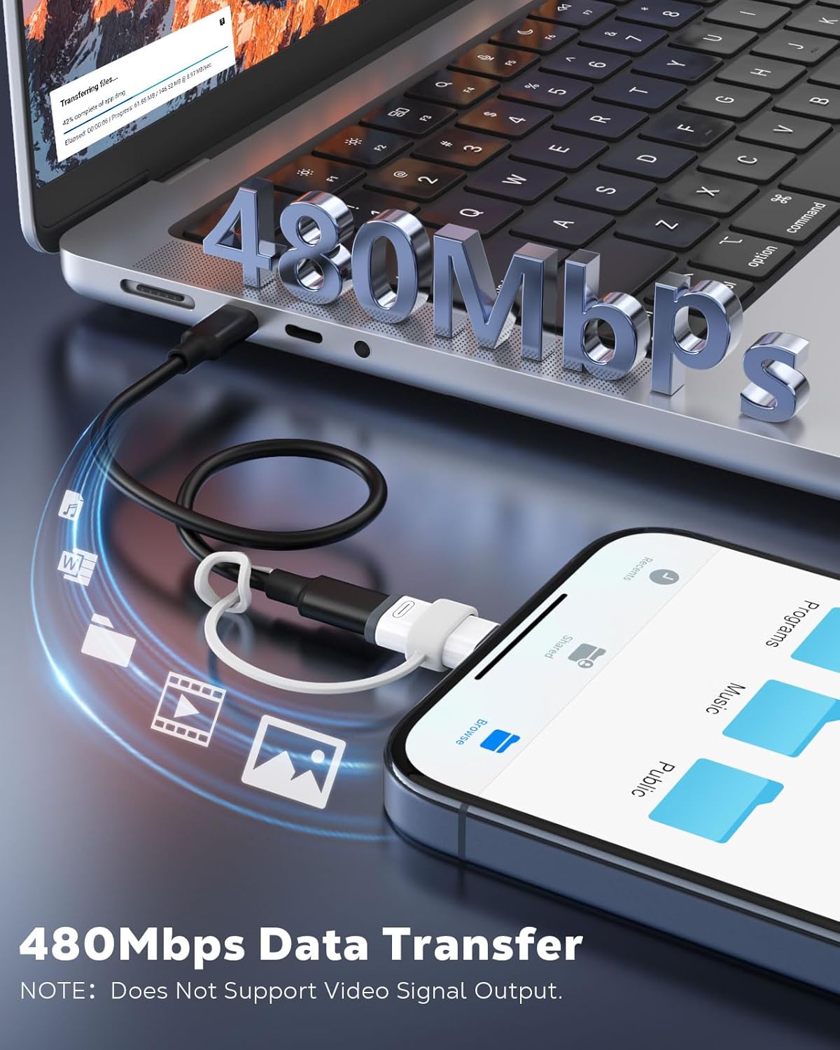 MoKo 2 Pack Lightning to USB C Adapter for iPhone Air 17 16 16e 15 Pro Max Plus, iPad, Galaxy - NOT for Earphones/Microphone/Flash Drive/iPencil, USB-C to Lightning Adapter ONLY for Charging/Data Sync