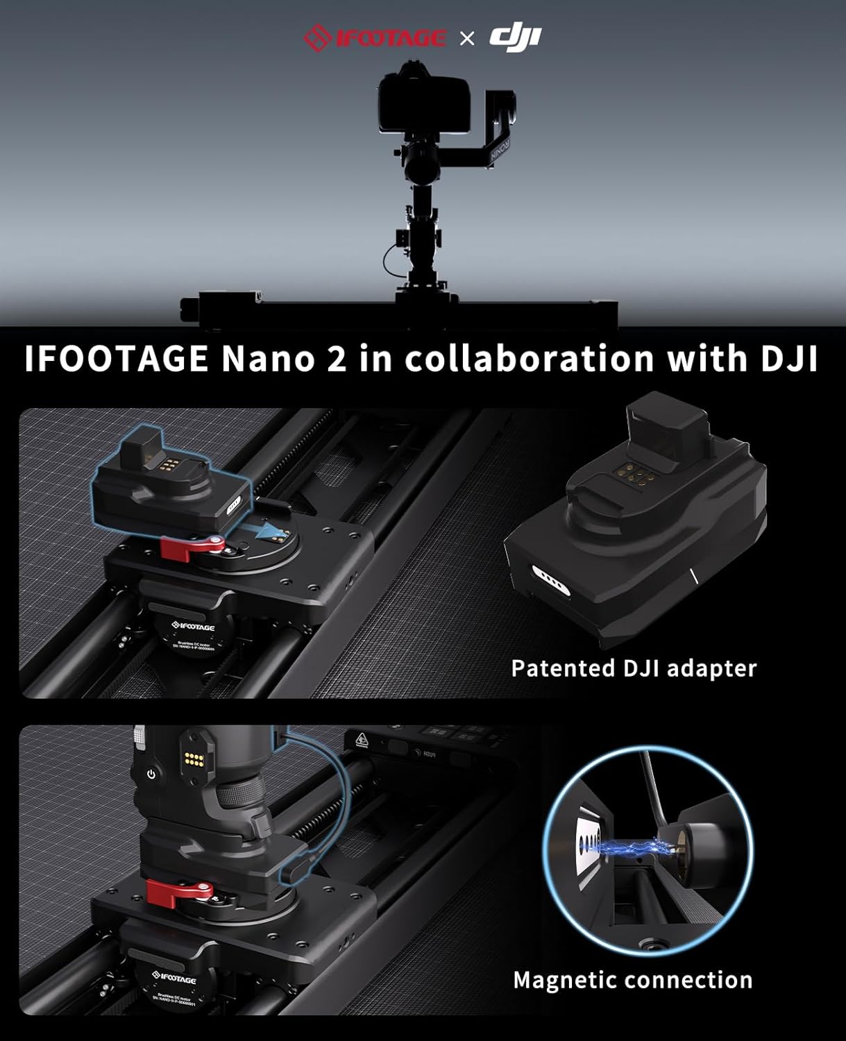 IFOOTAGE Shark Slider Nano II-660 (26inch) Motorized Camera Shark Slider with Dedicated Battery Grip PD140H Combo