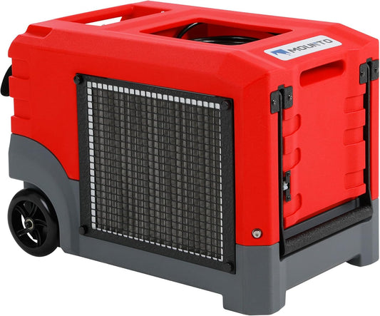 Mounto MOUNTO 268Pints LGR Commercial Compact Dehumidifier with Pump and Drain Hose, LGR Portable Dehumidifier with wheels for Home, Basements, Garages, and Job Sites (Red)