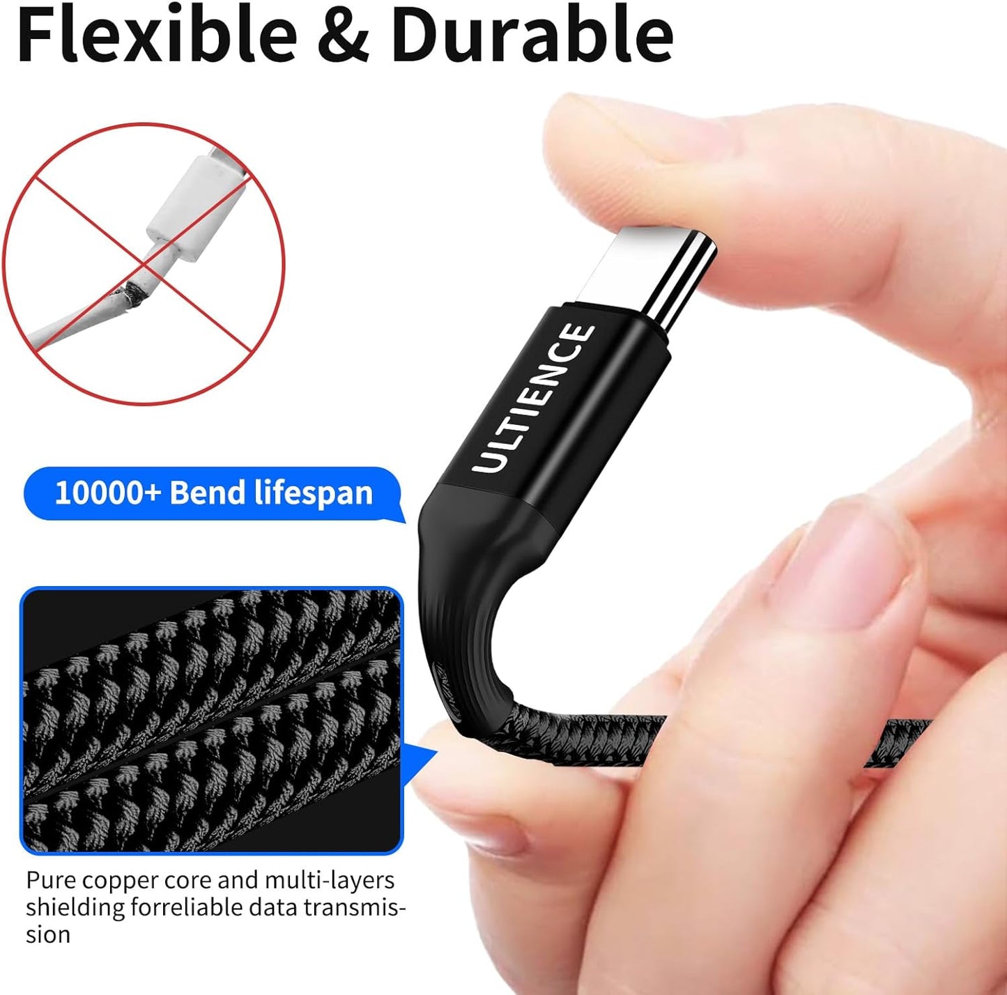 USB C to USB Adapter 2 Pack: 10Gbps USB Female to USB-C Male OTG Cable Thunderbolt 3 Converter, Compatible with iPhone16/15 Pro Max, MacBook Pro Air, Galaxy S25/24 (0.59ft, Black)