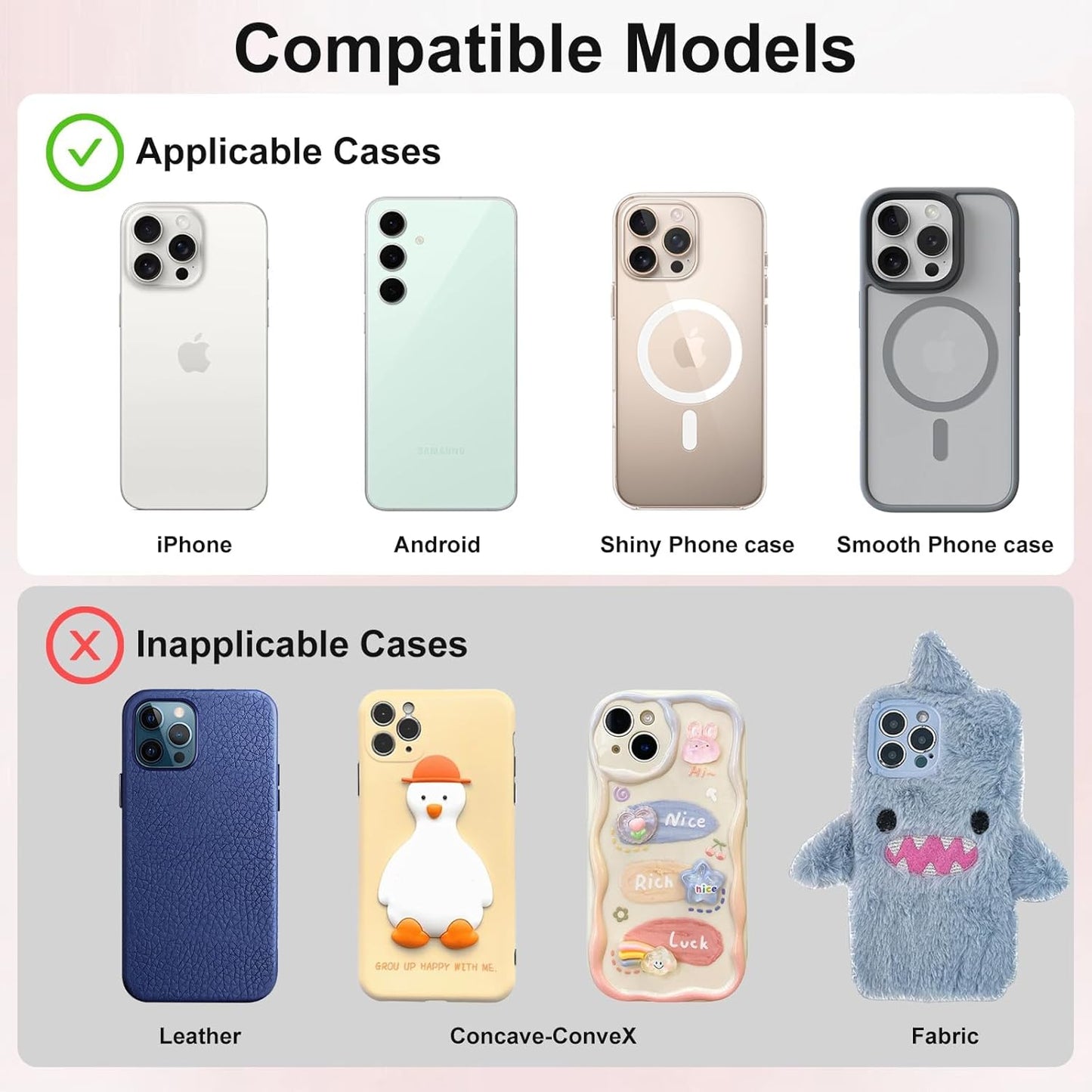 1 Pack Silicone Suction Cup Phone Case Mount Double Sided, Phone Accessories Hands-Free Strong Grip Holder for Selfies and Videos, Silicon Phone Stand Sticky for iPhone and Android Lavender