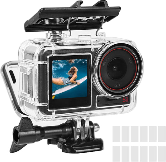 OKFUN 50M/164FT Waterproof Housing Case Compatible for DJI Osmo Action 5 Pro Action4 Action3 Diving Protection Underwater Dive Cover Protective Shell with Bracket Accessories