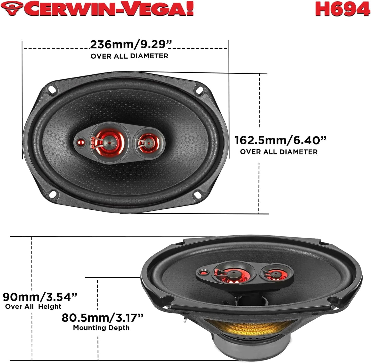 CERWIN-VEGA! HED 2025 Edition – 6.94” 2-Way Coaxial Full Range Speaker System - H694
