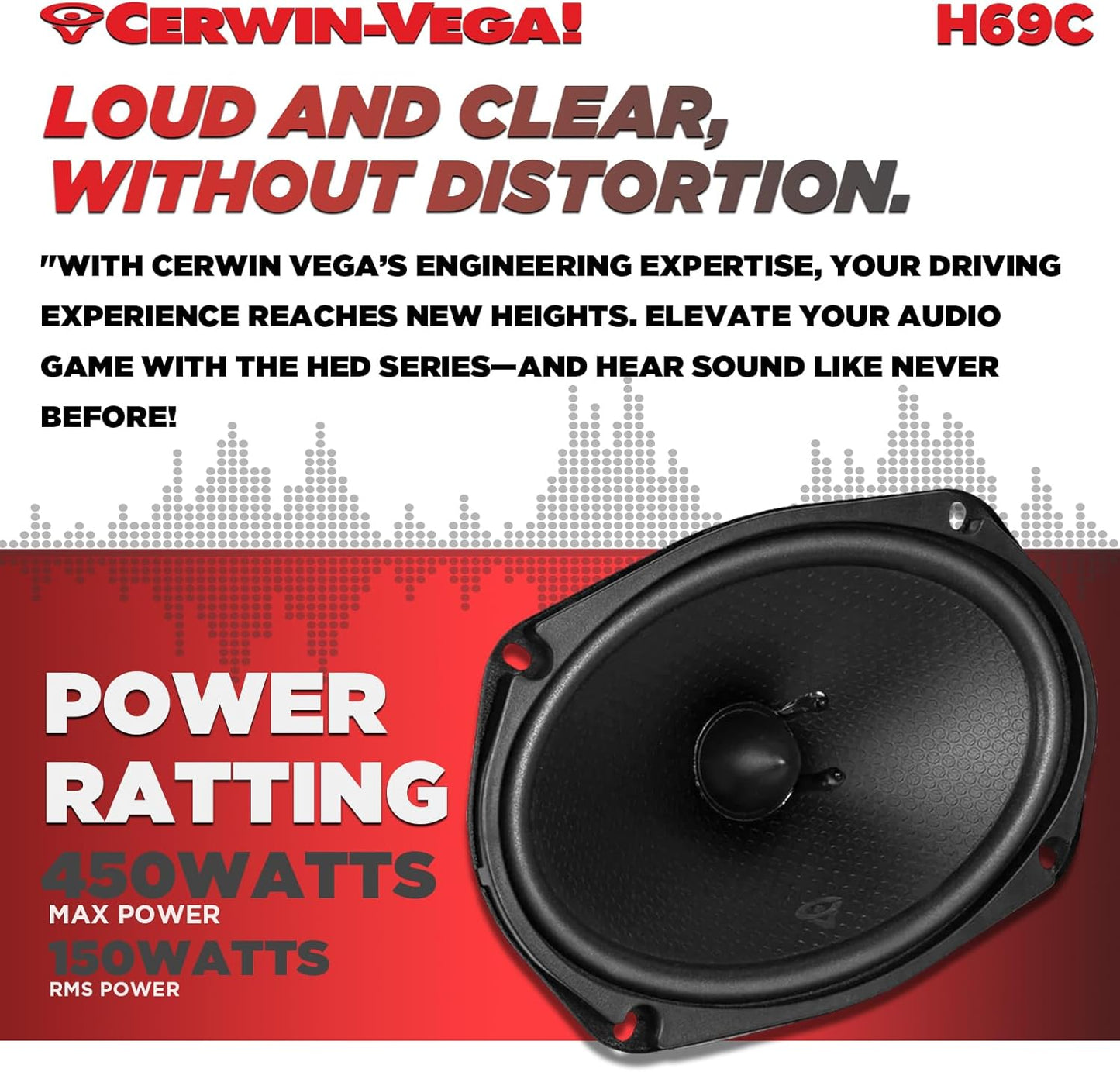 CERWIN-VEGA! HED 2025 Edition – 6" x9” 2-Way Coaxial Full Range Speaker System- H69C