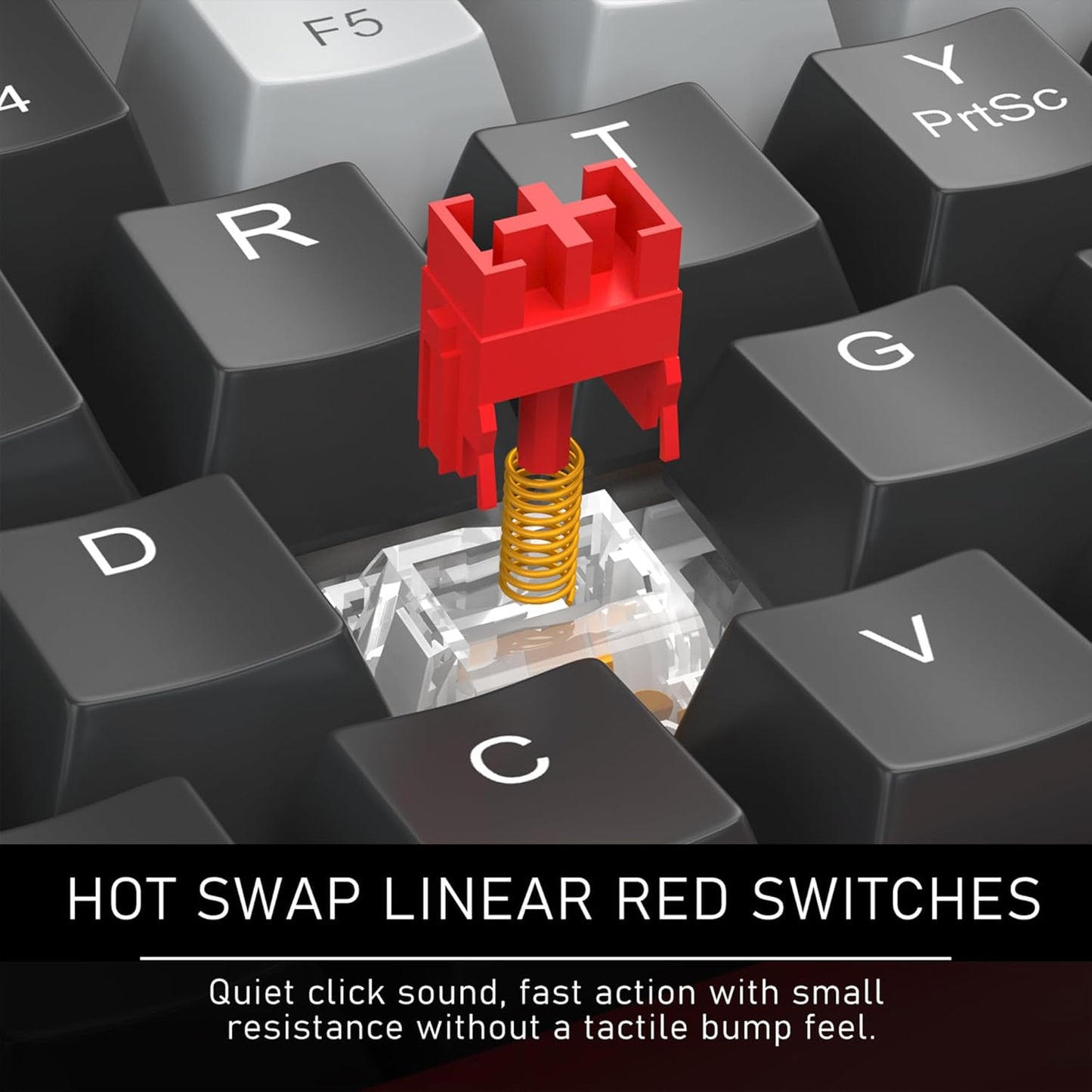 60% Mechanical Gaming Keyboard,Mixed Color Keycaps Gaming Keyboard with Linear Red Switches, Detachable Type-C Cable Mini Keyboard with Blue LED Light for PC/Laptop