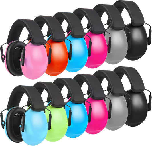 Amylove 12 Pcs Kids Ear Protection Noise Cancelling Headphones Ear Muffs Bulk 27db Adult Noise Reduction Hearing Earmuff(Universal Fit (kids & Adults),Classic Style,Vibrant Color)