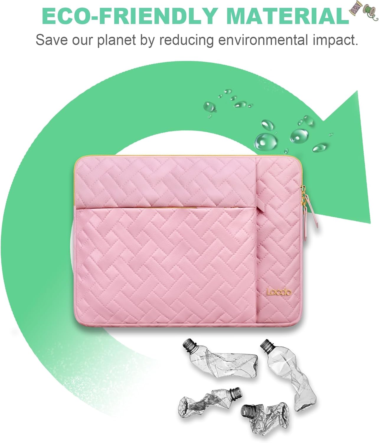 Lacdo Laptop Sleeve Case for 16 inch New MacBook Pro M4/M3/M2/M1 Pro/Max A3403 A3186 A2991 A2780 A2485 2024-2019 | 15 inch Microsoft Surface Laptop 7th Copilot+PC/6/5/4/3/2/1 Computer Bag, Sakura Pink