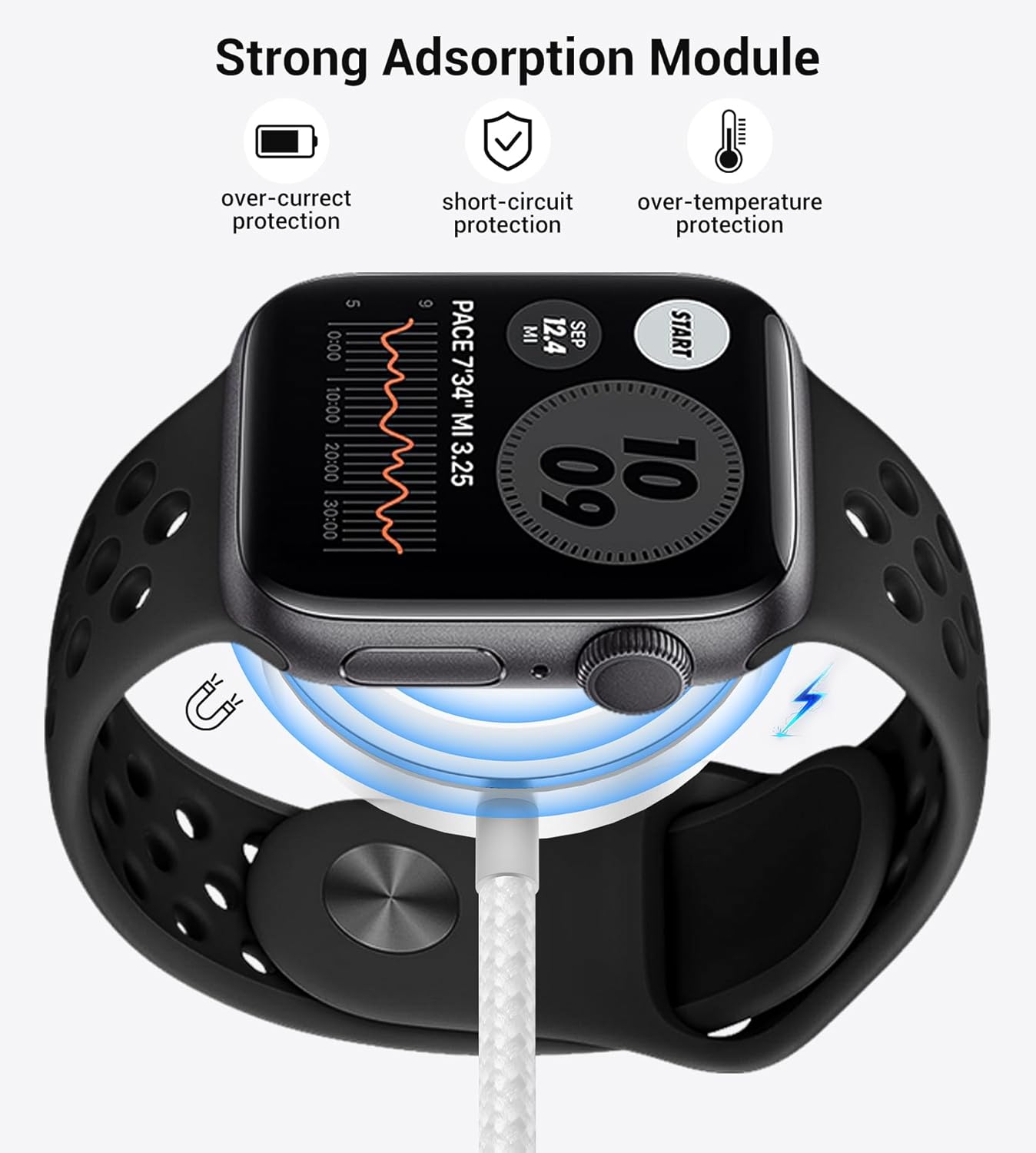 Temdan for Travel Vacation Essentials,3 in 2 USB C Cable for Apple Watch Charger/iPhone 16 Charger/Lightning,Multi Charging Cable Cord,Camping Essentials,Designed for iWatch &iPhone 16-12-5FT White